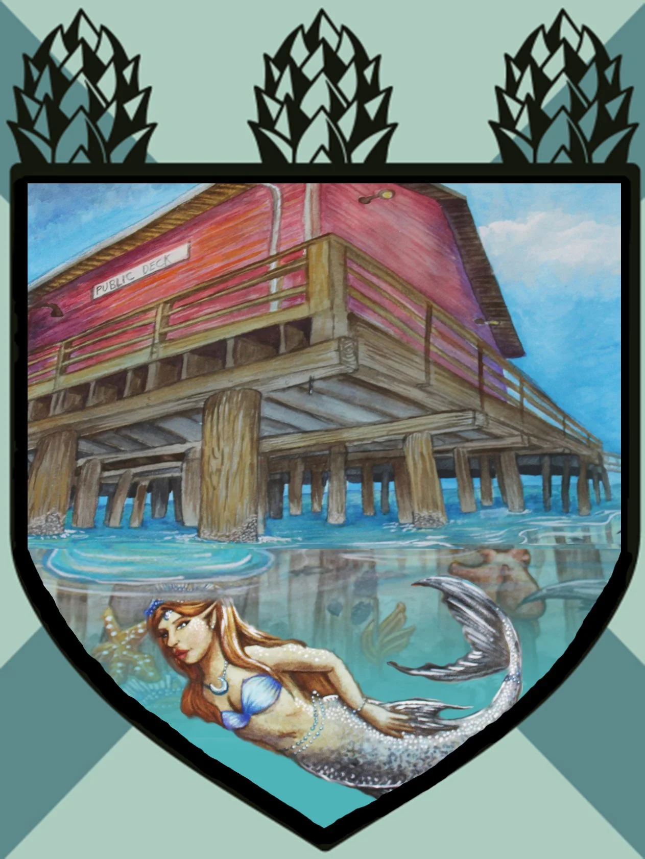 Label for "Coupeville Siren IPA" beer by Crossed Arrows Brewing- Oak Harbor, WA