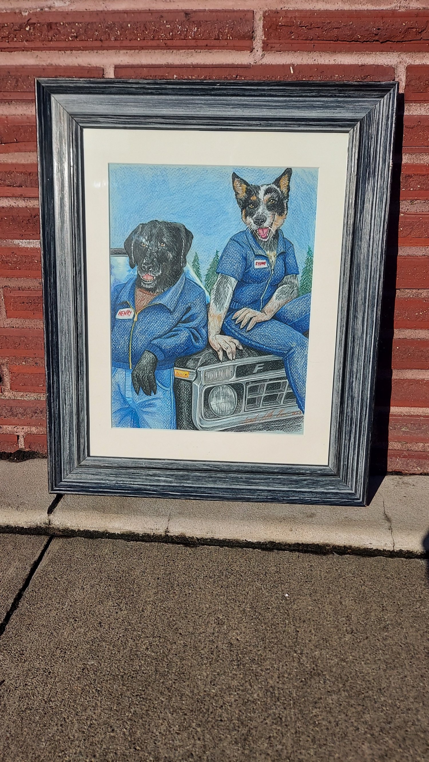 Henry and Sydney (colored pencil 2023)