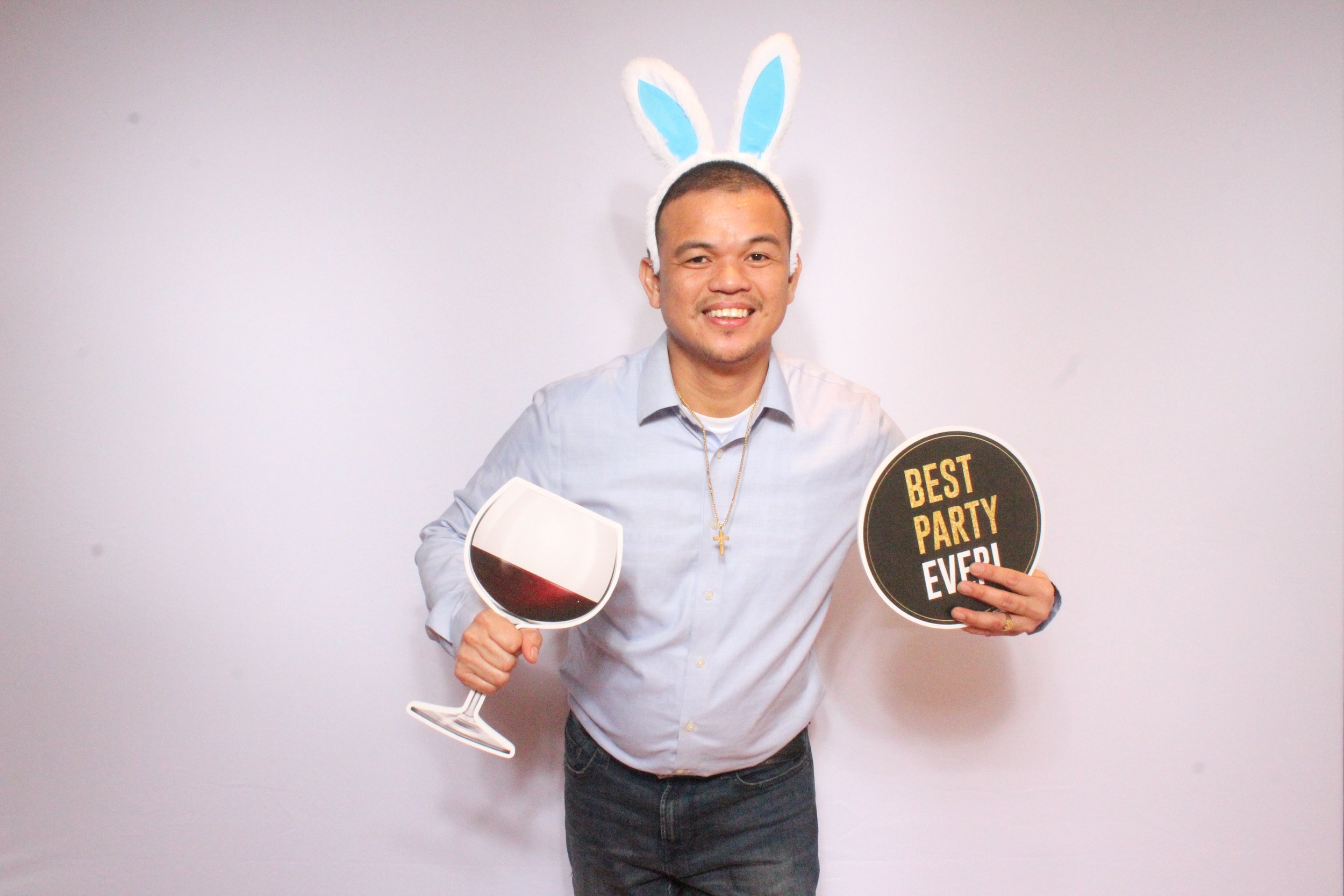 Photo Booth Picture with White Backdrop