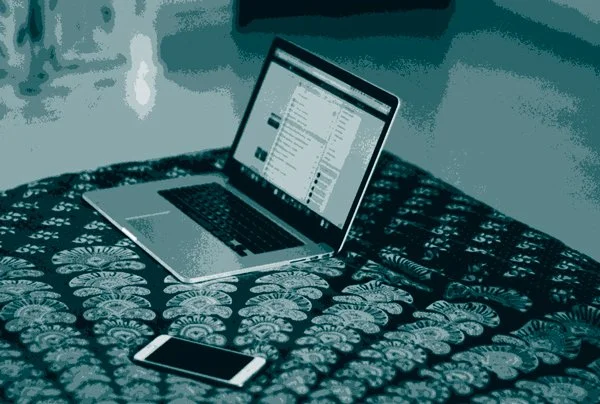 Laptop and cell phone