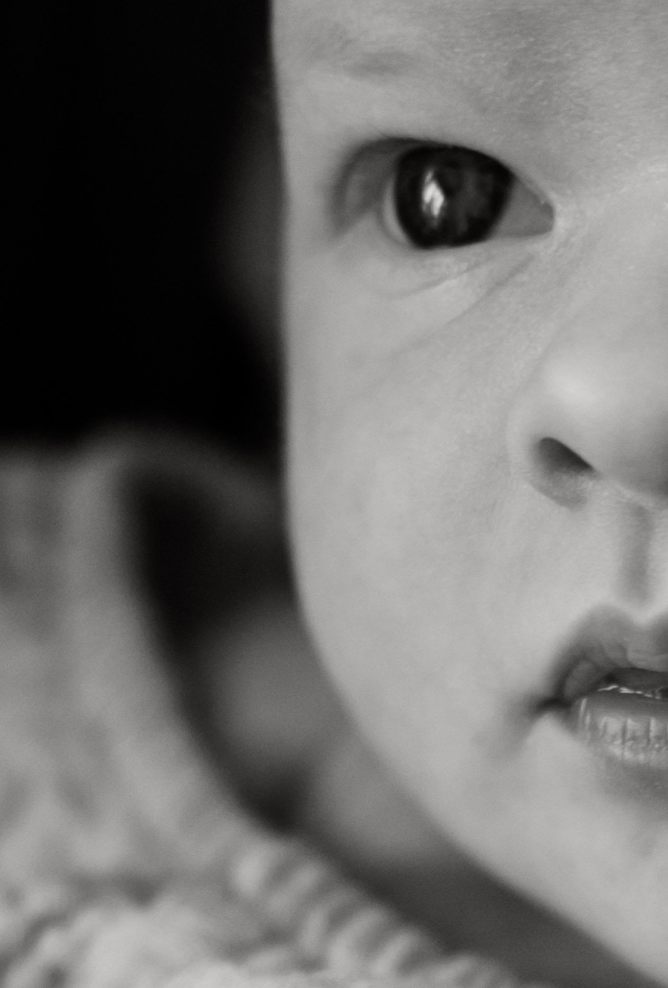 close up of newborn's face 