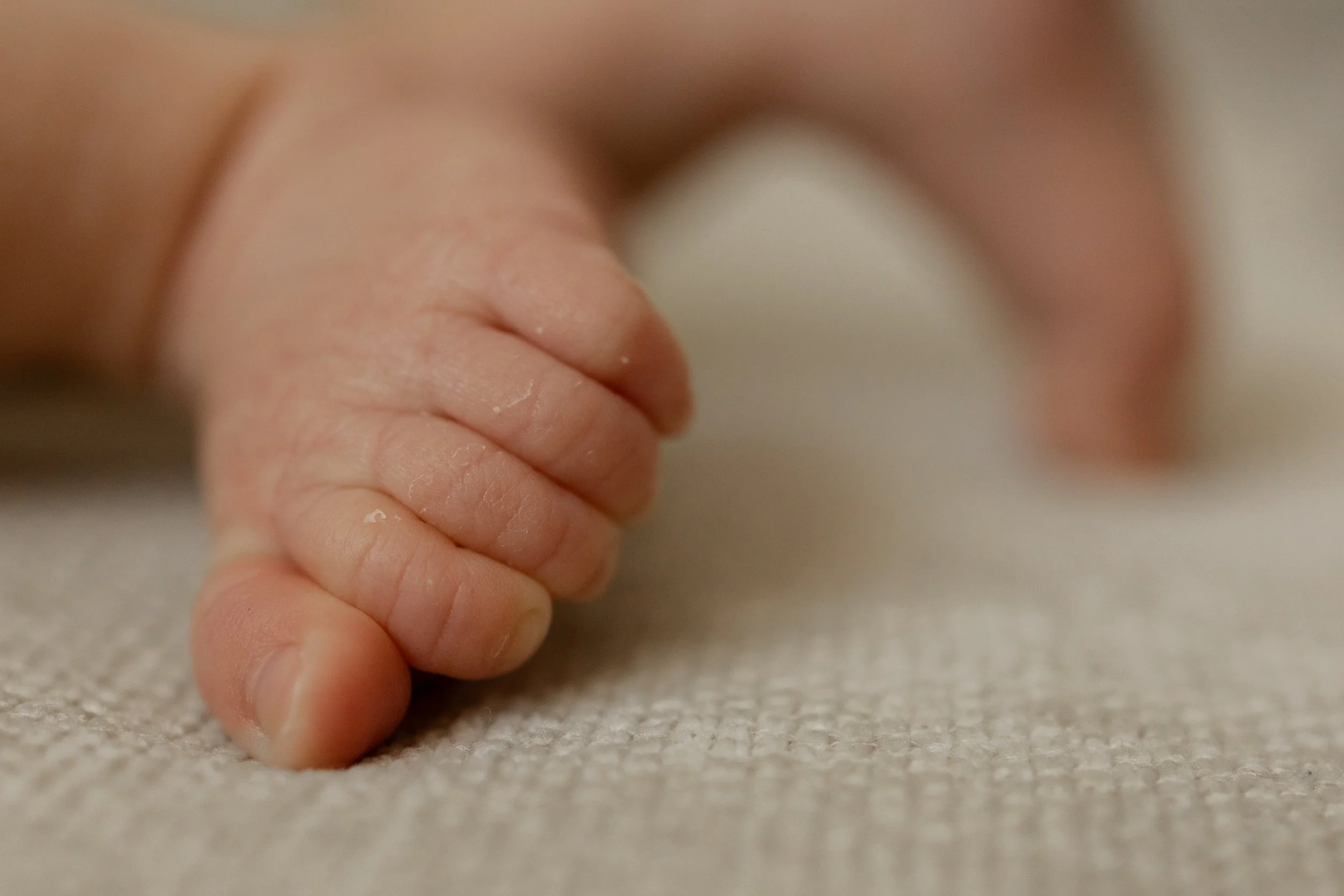 Close of of newborn's foot