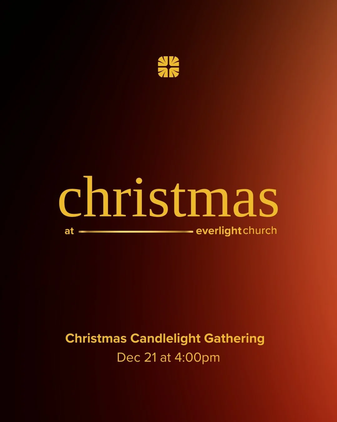 Mark your calendar for Sunday, December 21st at 4pm for our Christmas gathering! 

This will be a family, candlelight gathering with Christmas carols, advent candle lightings, Christmas readings, and more in celebration of our Saviors birth. 

Invite