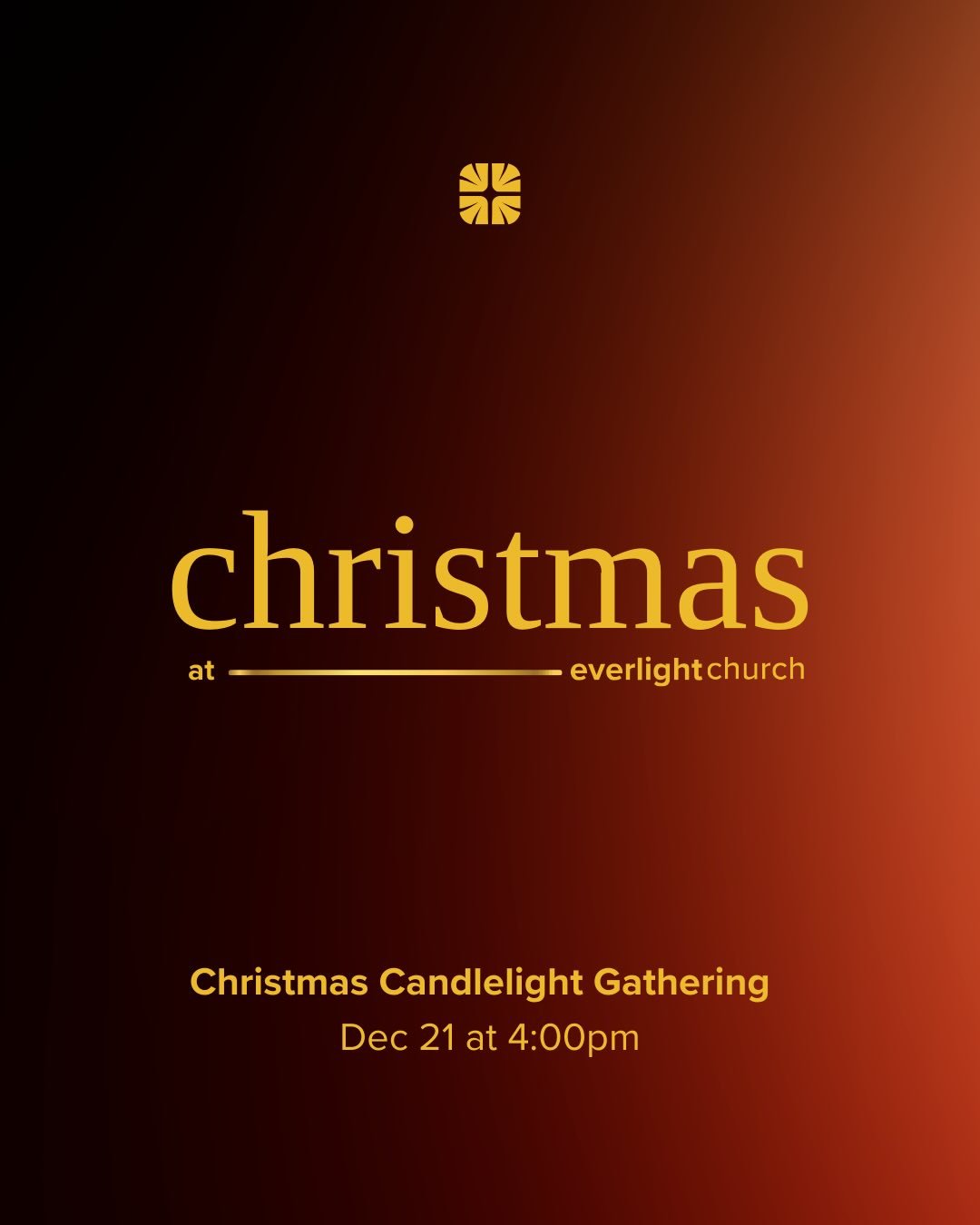 Mark your calendar for Sunday, December 21st at 4pm for our Christmas gathering! 

This will be a family, candlelight gathering with Christmas carols, advent candle lightings, Christmas readings, and more in celebration of our Saviors birth. 

Invite