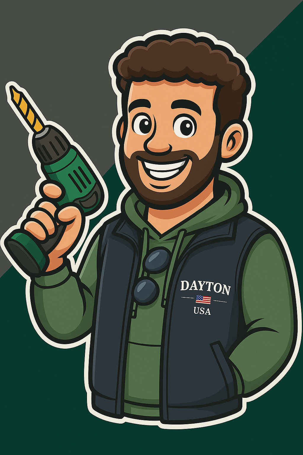 "A contractor and client discussing blueprints at a construction site."