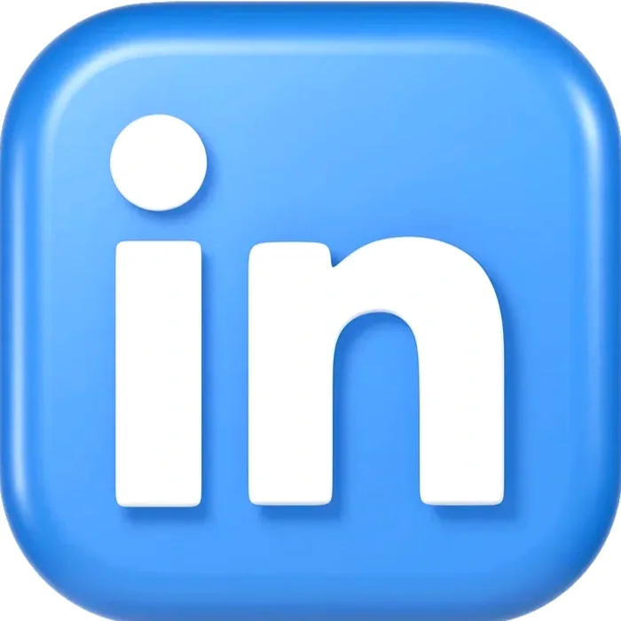 Blue icon with white lowercase letters 'in' in the center.