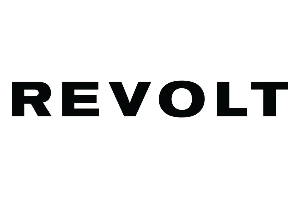 The word 'REVOLT' in bold black letters on a white background.