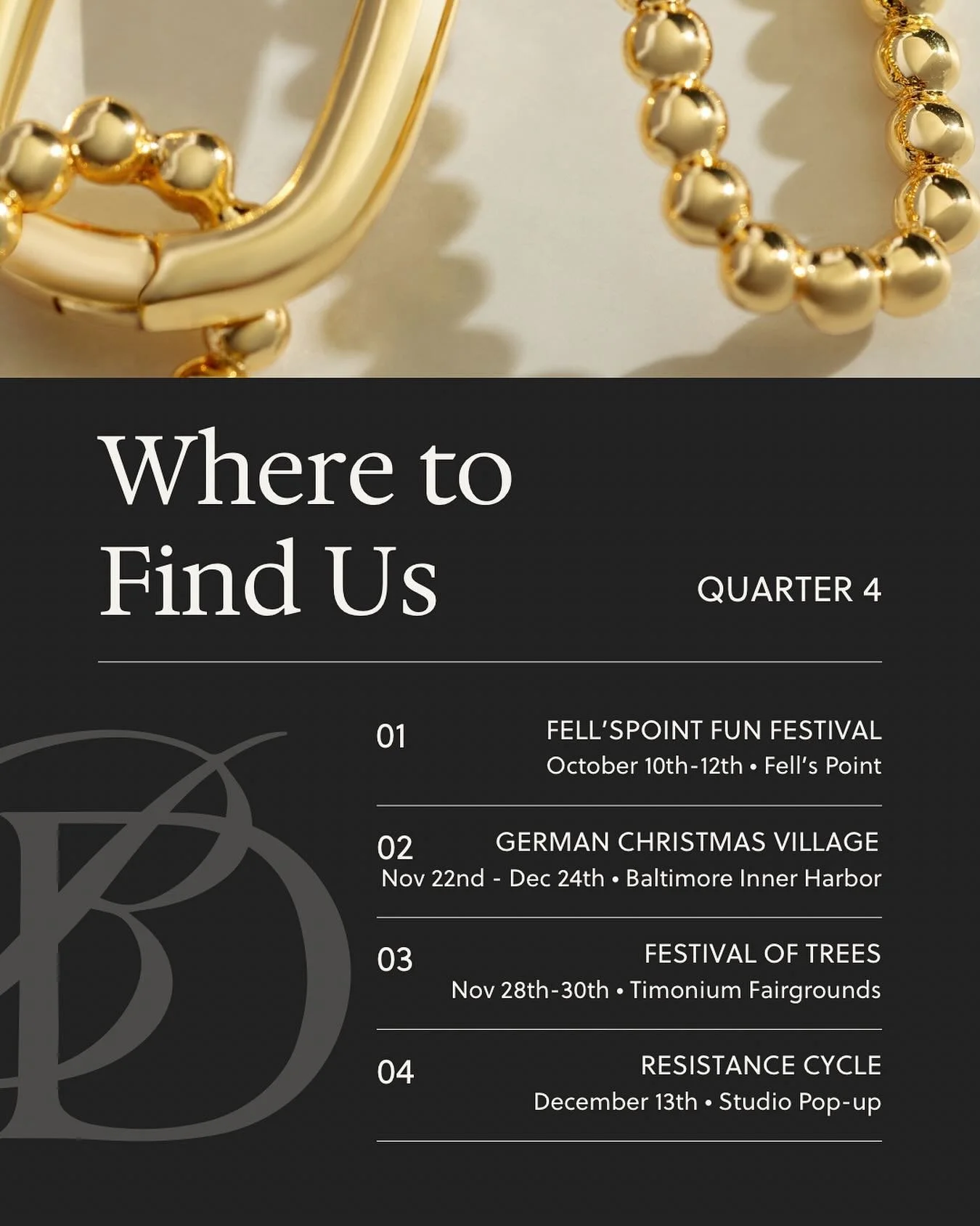 Last 4 events of the year!

📍Fell&rsquo;s Point Fun Festival @fellspointfest 
📍German Christmas Village @bmorechristmas 
📍Festival of Trees @kennedykriegerinstitute 
📍Resistance Cycle @resistancecyclehq 

#infancylossawareness #brooklyn9920 #worn