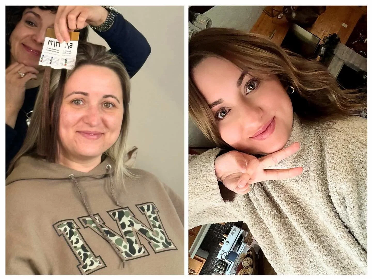 YOU GUYS!! Can you even with this hair transformation?! I typed McKenzie as an Autumn back in March and we talked about how nixing the cool blonde highlights would be beneficial for her and I gave her some suggestions to go back to her natural base c