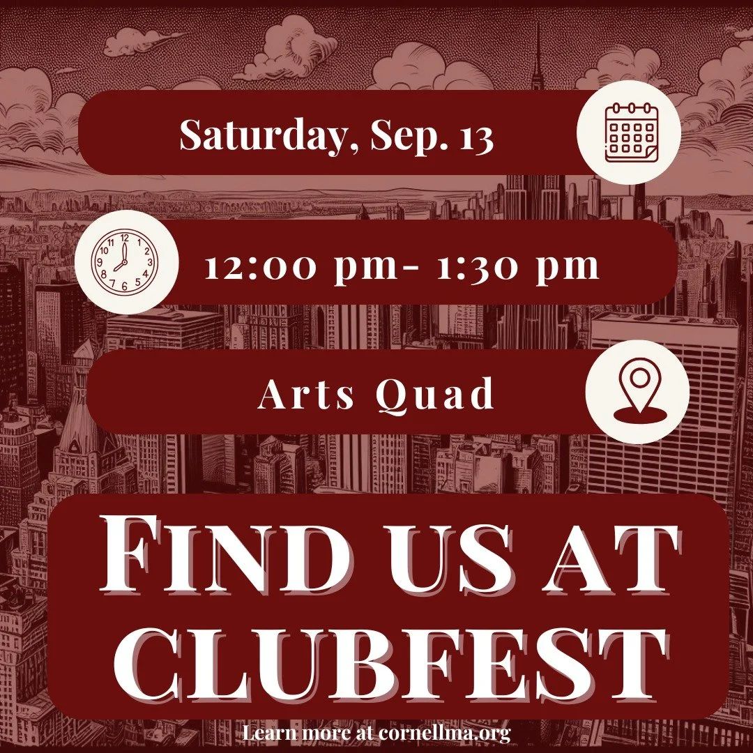 Cornell M&amp;A will be at Clubfest this Saturday at 12:00 PM to 1:30! Stop by to learn more about the club, meet our members, and discover how you can get involved in the world of Mergers and Acquisitions! Can't wait to see you there!