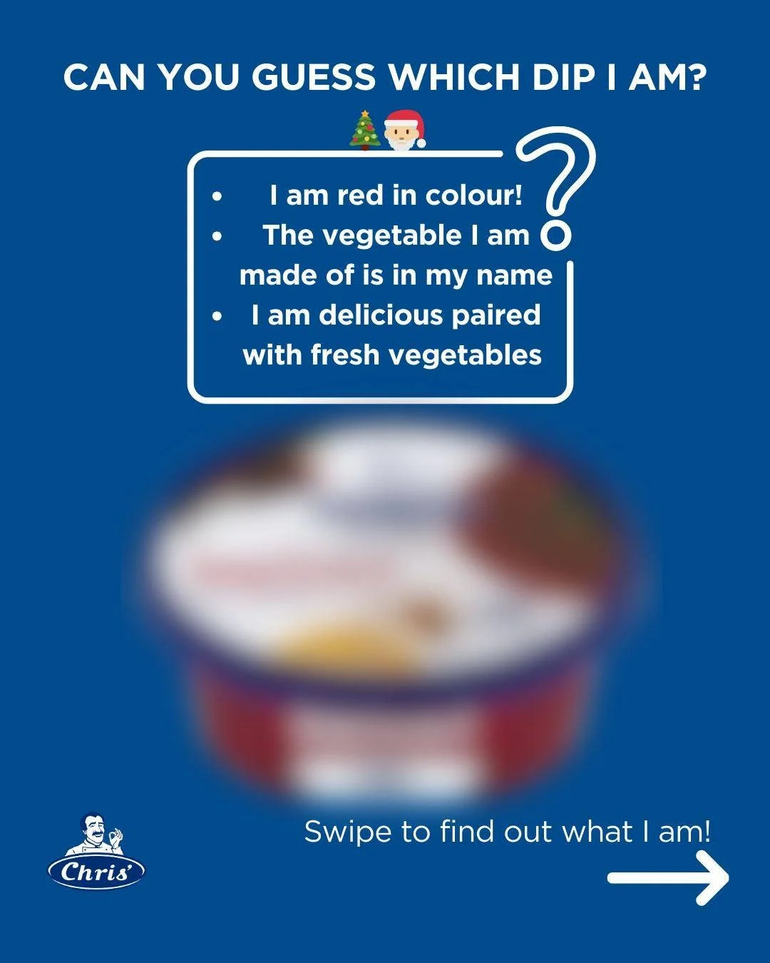 Can anyone guess this Chris&rsquo; dip? Leave your best festive answers in the comments below! 👇🎄
 #ChrisDips #dip #Christmas #12daysofchristmas #chrisnevermisses #heritagedips