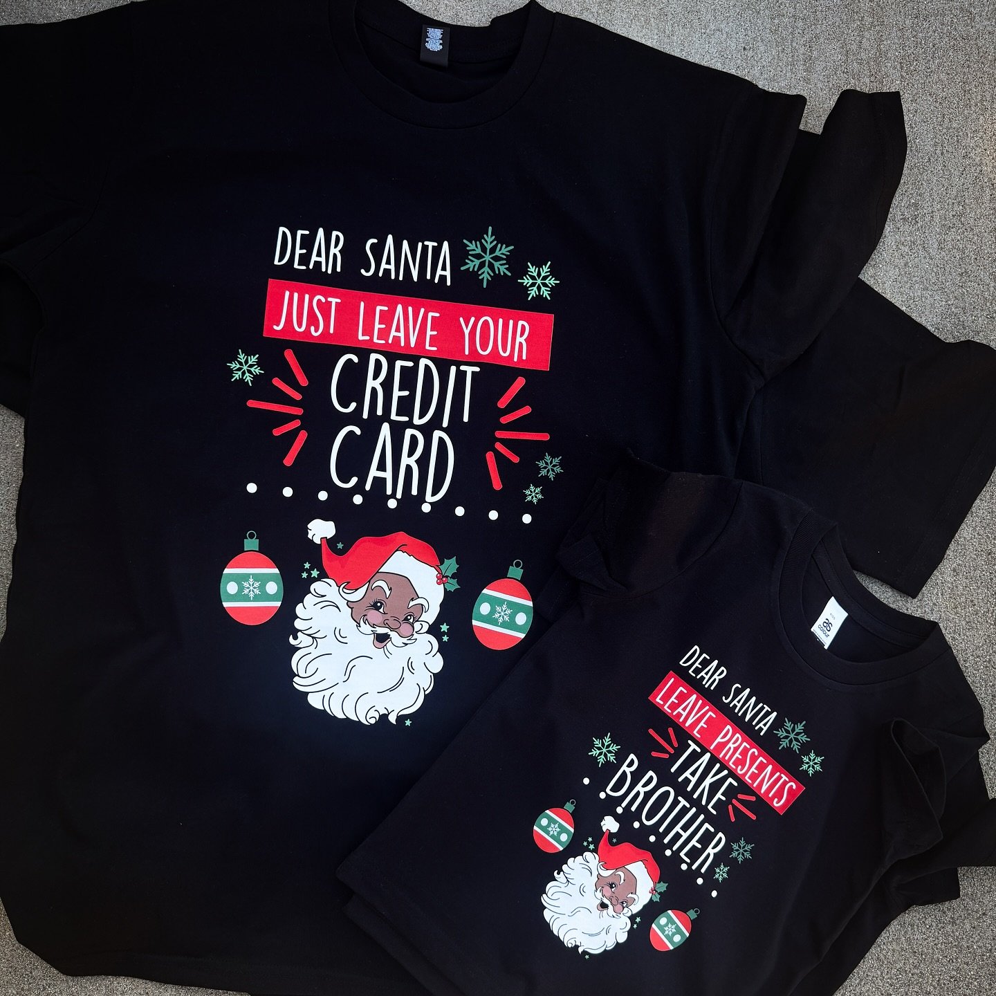 &lsquo;&lsquo;Tis the Season! 🎄🎅🏿🎁

Client: @ki_alba_ 
Print Method: DTF Heat Transfers
Artwork: CLSC. Front Off.

Need some printing done? Tap in! 
📧: print@clscprintshop.com

#christmastees #customapparel #dtf #dtfprinting #clscprintshop #prin