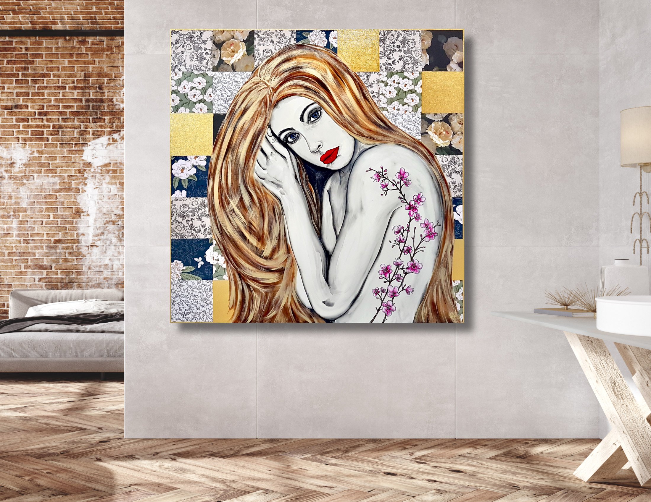 Wabi-Sabi Sakura 107cm x 107cm $2500