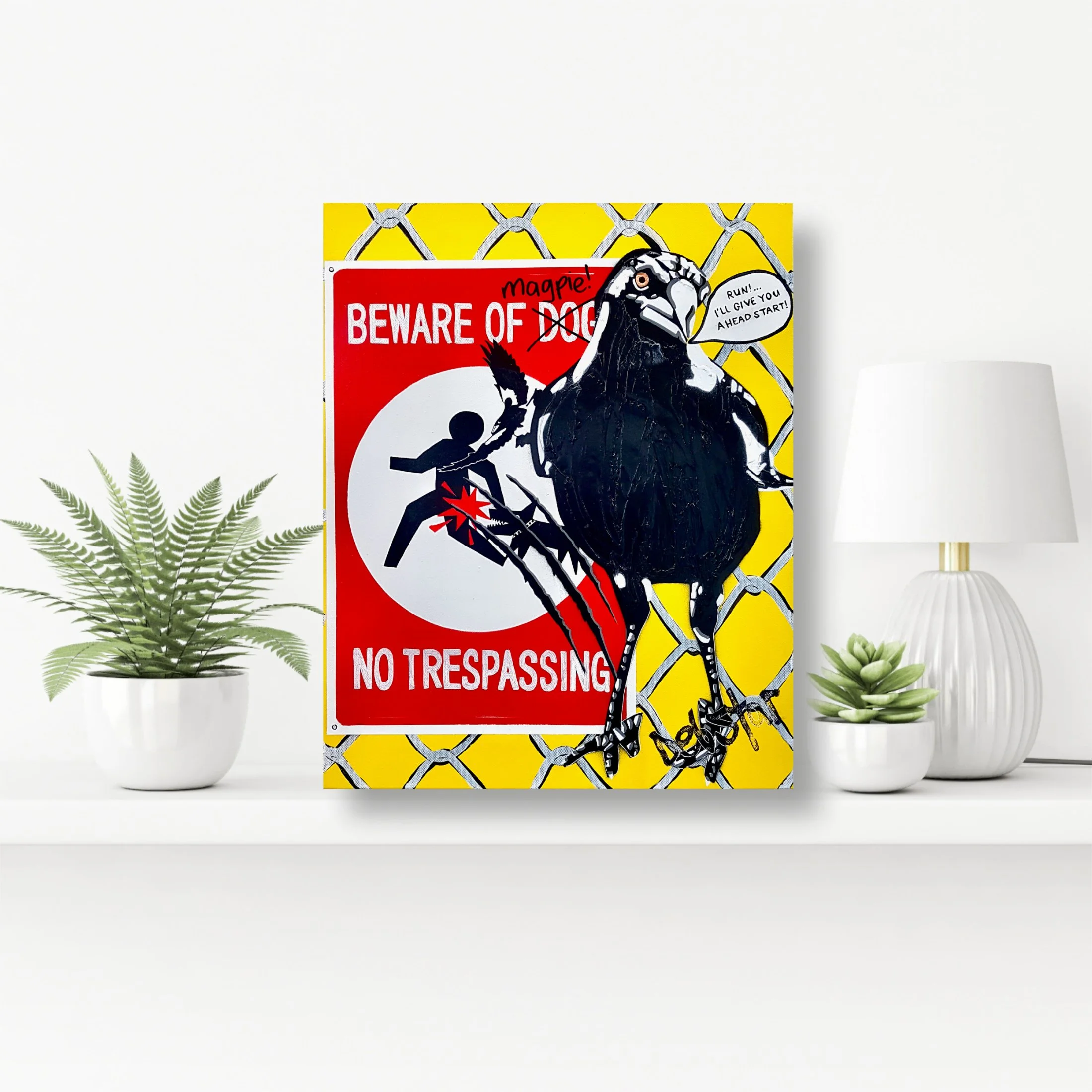 Beware of Magpie! 40.5cm x 51cm $650