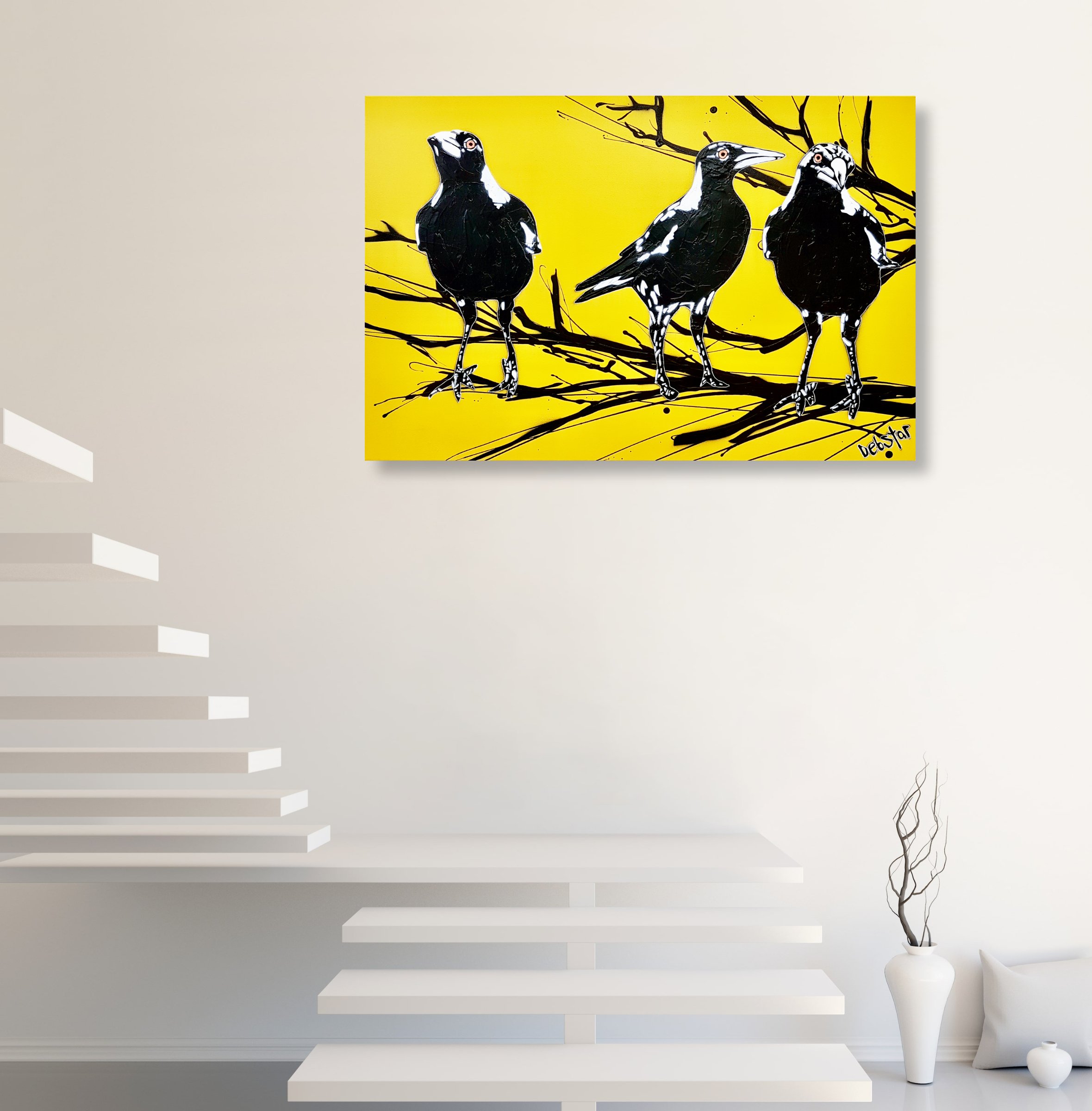 magpie-street-birds-yellow-pop-popart-deborah-lang-art-urban-canvas-5.jpg