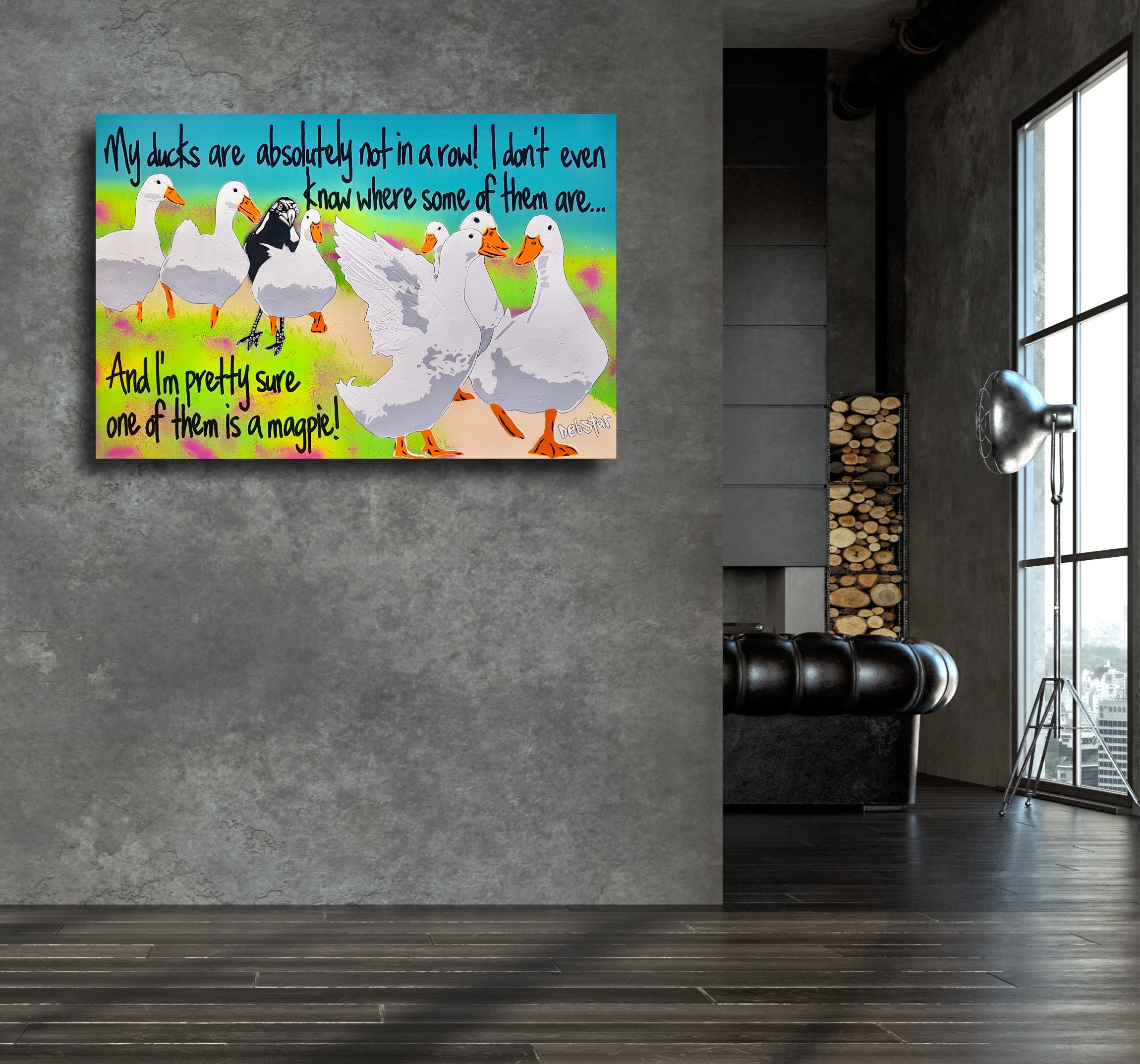 Ducks in a Row! - Meadow 92cm x 61cm