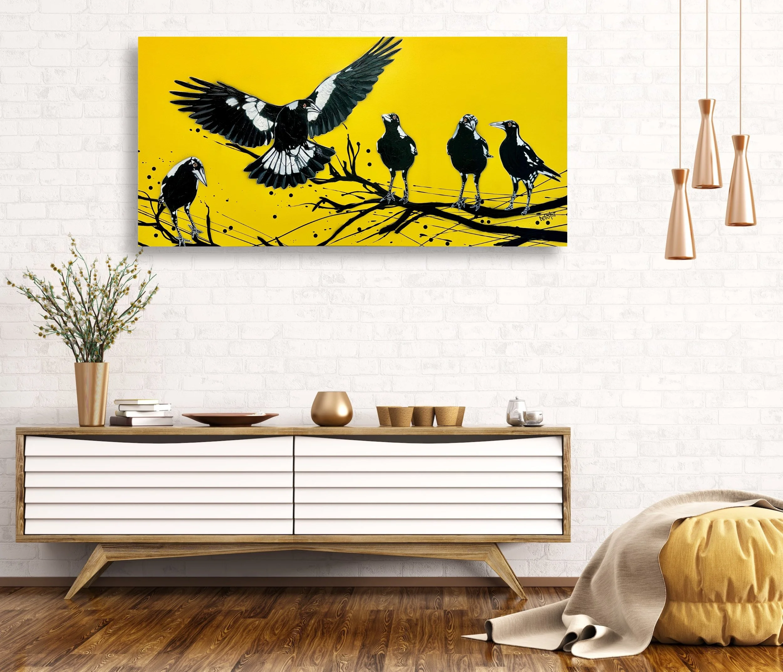 yellow-magpie-the-gathering-pop-popart-debstar-deborah-lang-art-urban-canvas-3.jpg