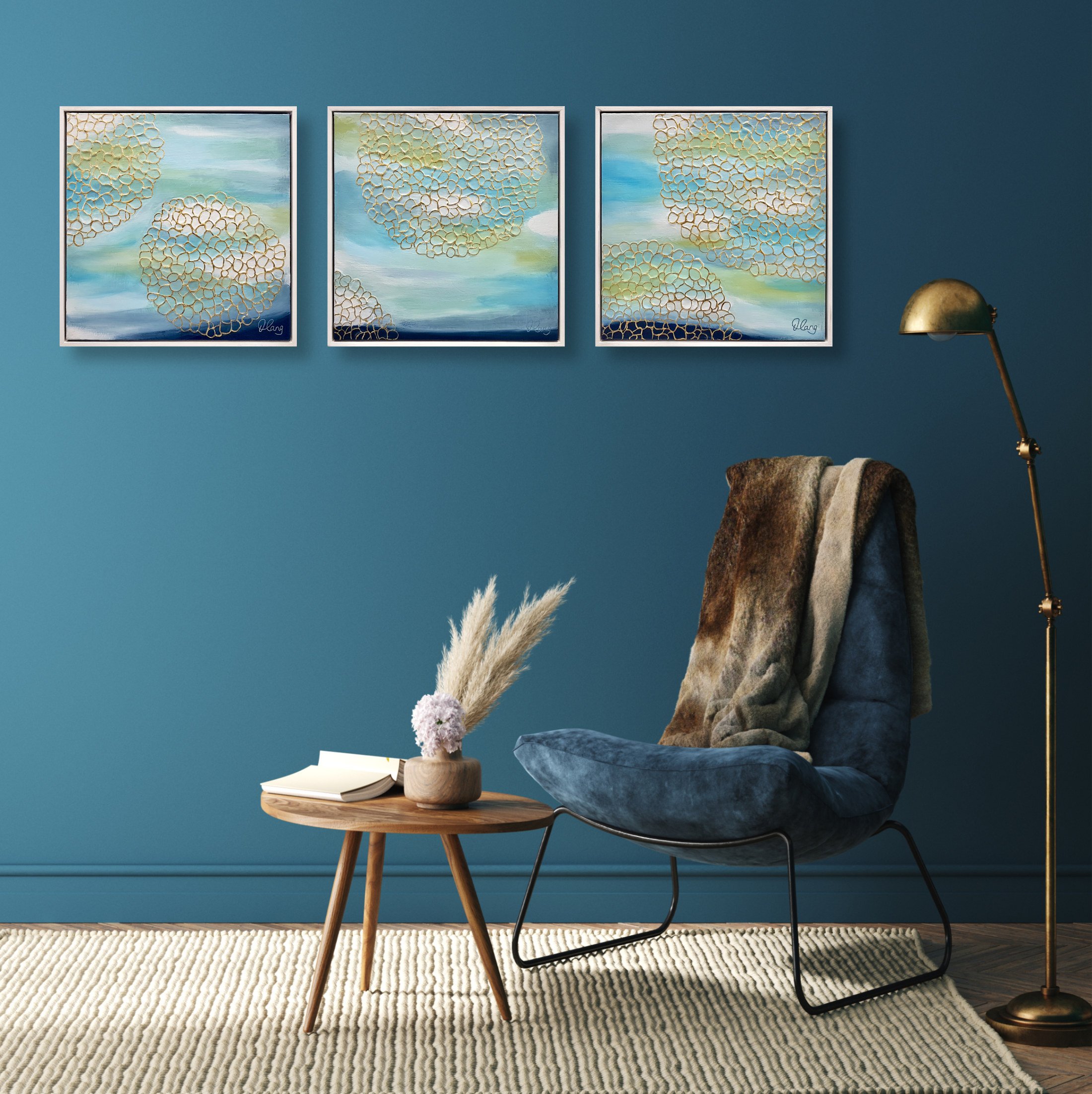 Ocean Textures 1 3Pc 3x 38cm x 38cm $790