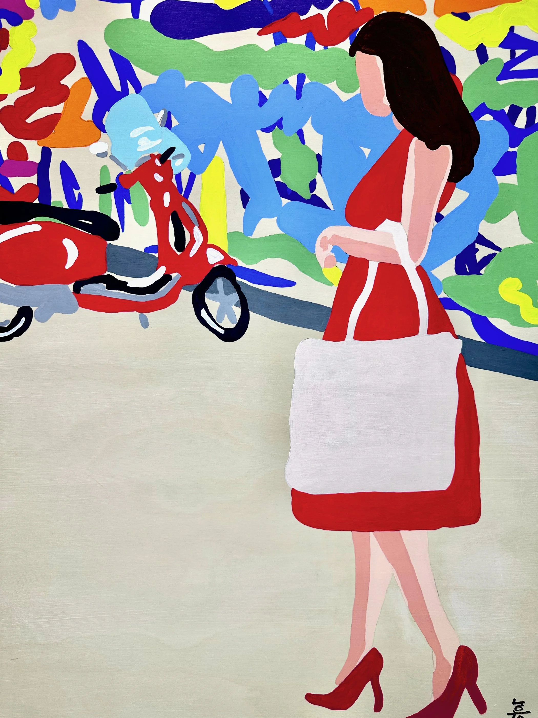 summer-snapshots-graffiti-Deborah-Lang- Debstar-lady-in-red-4.jpg