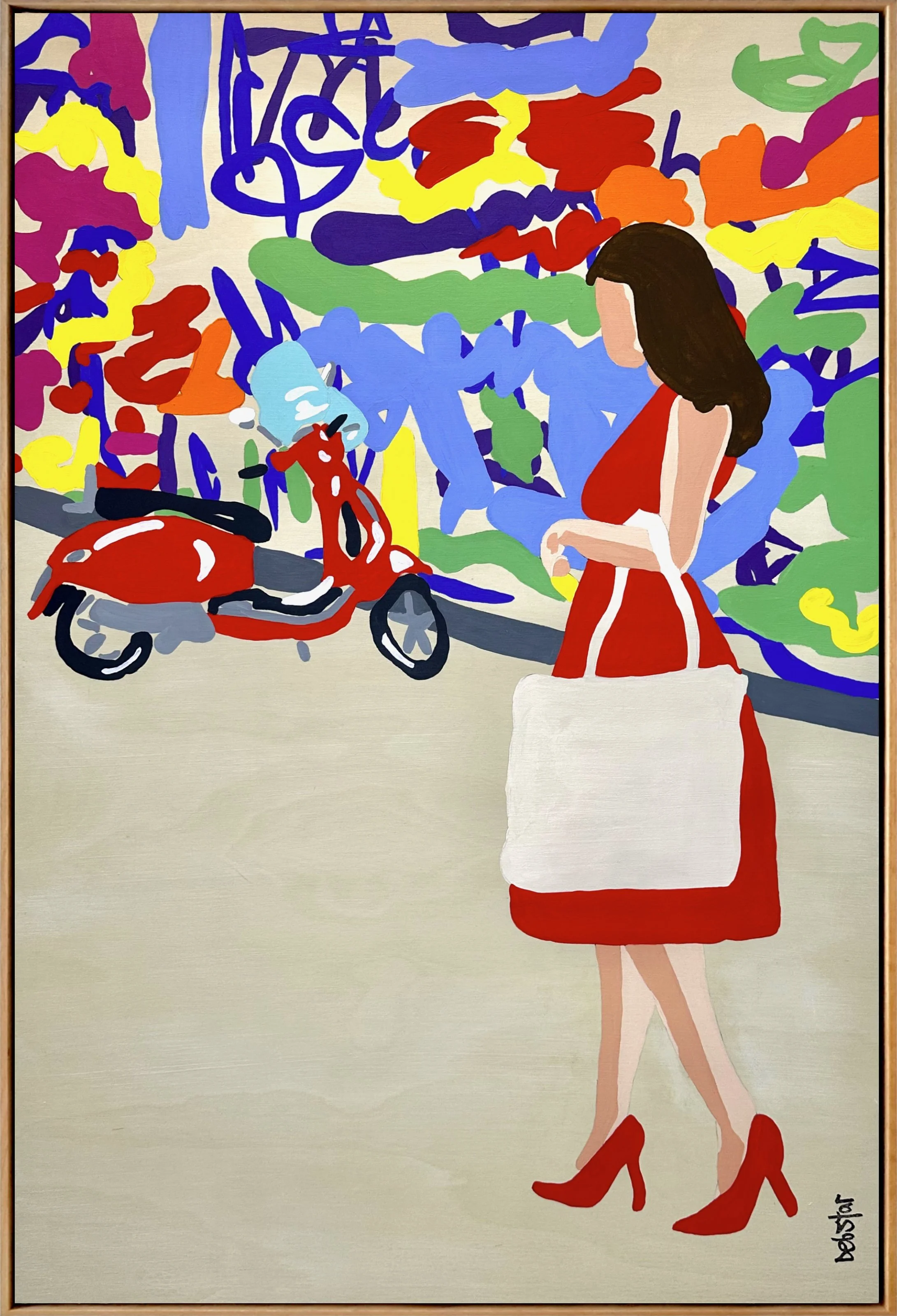 summer-snapshots-graffiti-Deborah-Lang- Debstar-lady-in-red-1.jpg