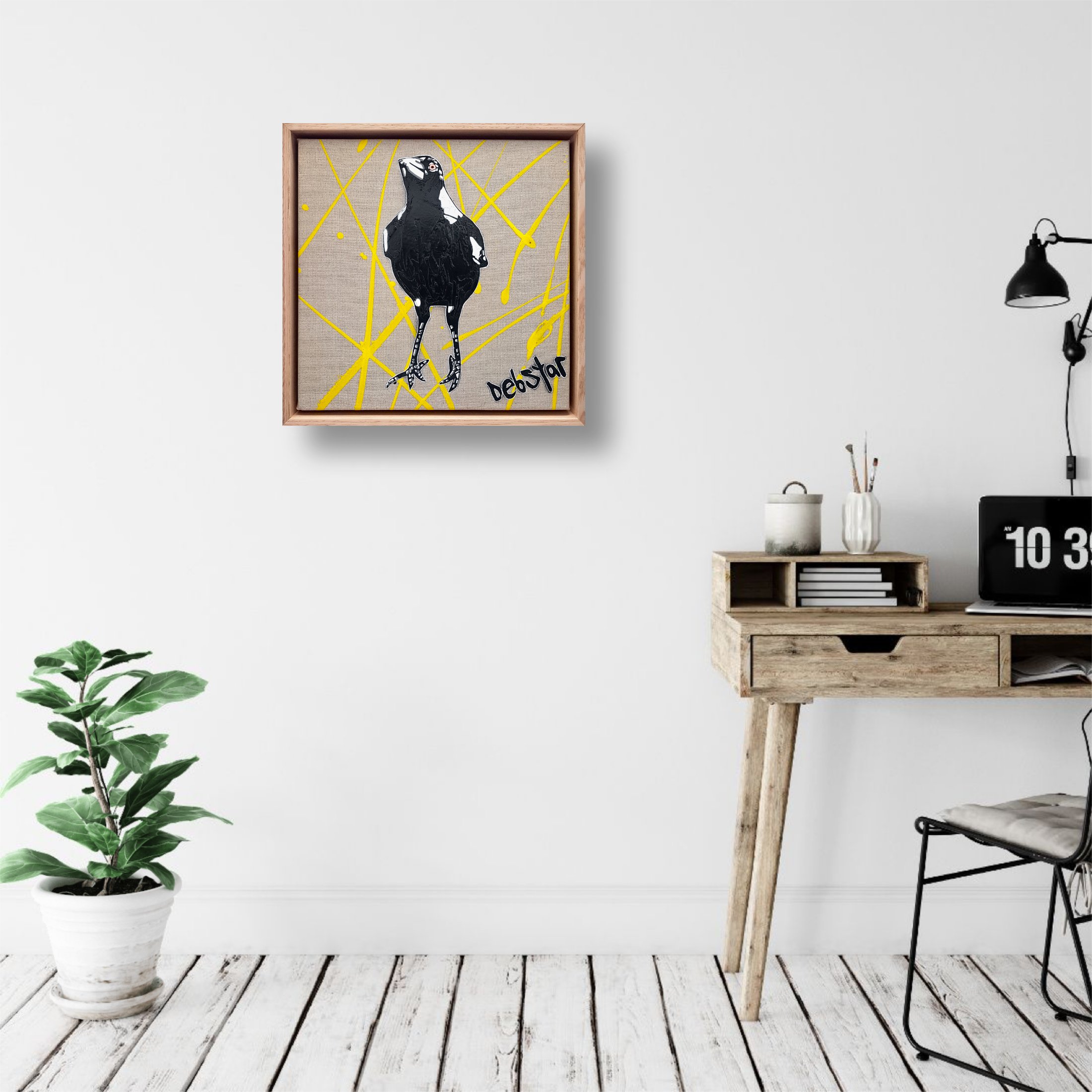 Cheeky Magpie! 3 Framed 33.5cm x 33.5cm $440
