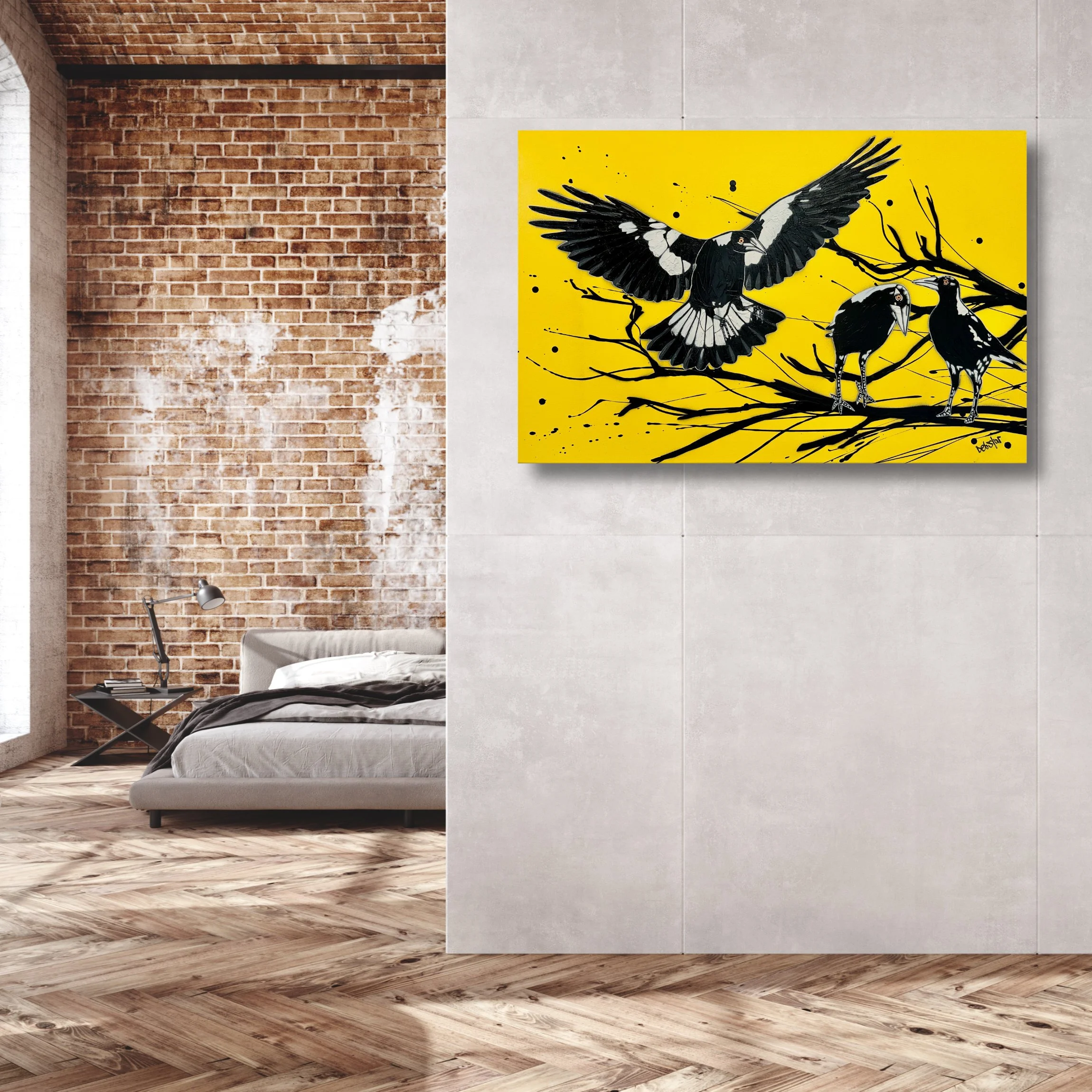 yellow-magpie-dropping-in-pop-popart-debstar-deborah-lang-art-urban-canvas-7.jpg