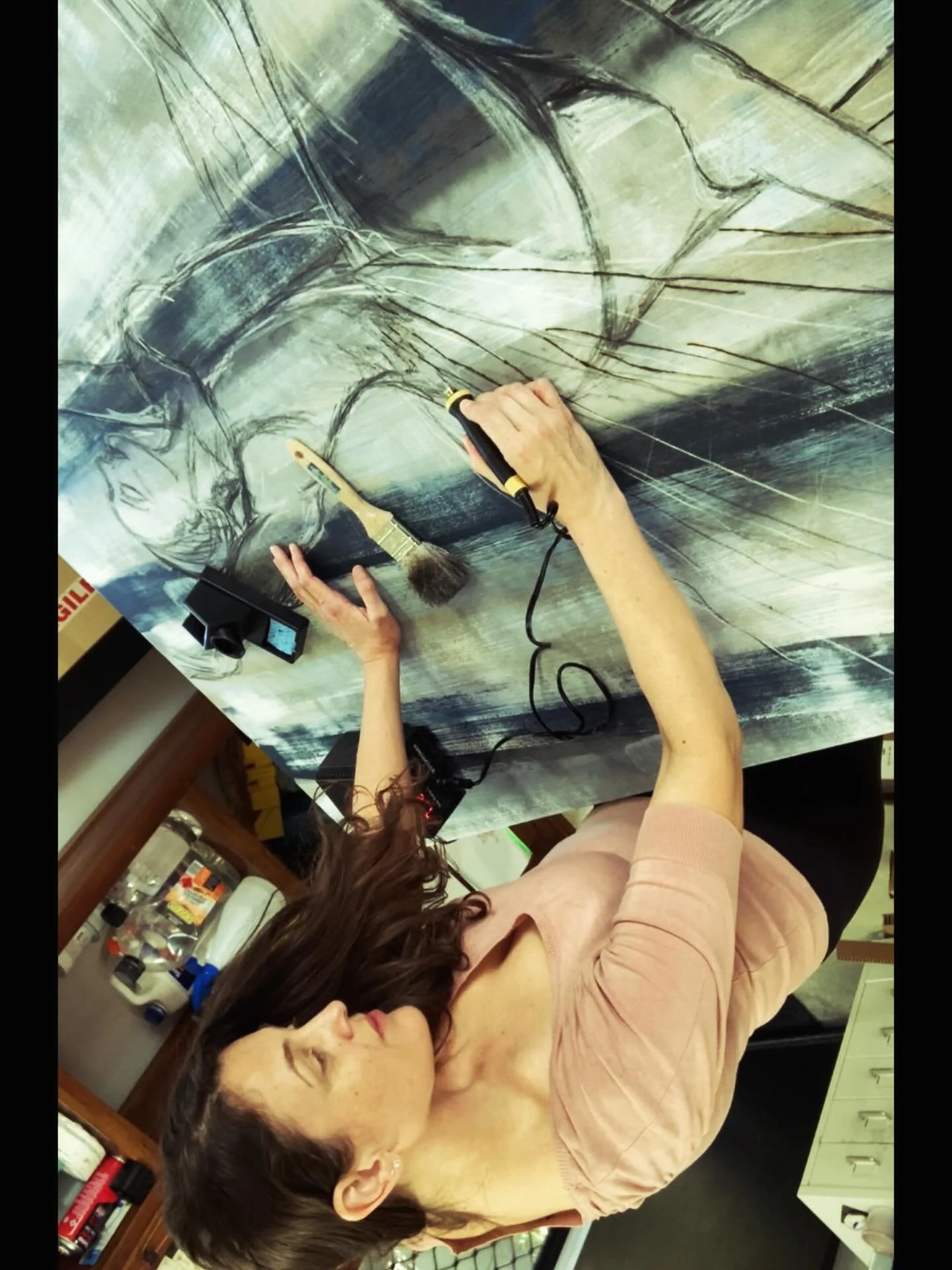 🔥 &ldquo;Fire will attract more attention than any other cry for help.&rdquo; ~ Jean-Michel Basquiat #arttherapy 
.
.
#pyro #pyrographyart #pyrographyartist #ballet #ballerina #dancer #beautifulpain #beautifulpainting #woodpanel #burn #mixedmedia #w