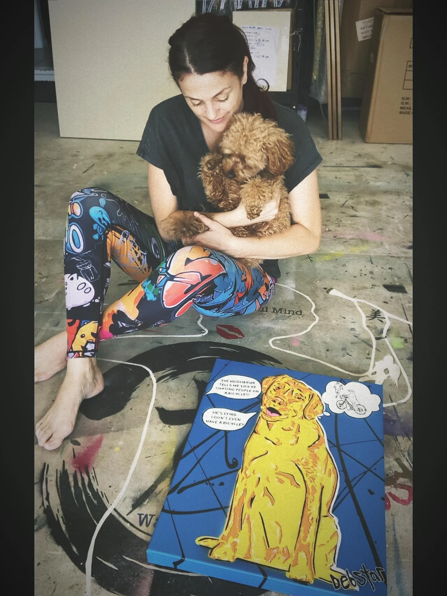 🐶❤️When I was a kid I wished that my toys would come alive! Haha I swear it finally happened!🪄😂
I think I dreamed Daisy into reality! 🥰I just sold this painting last night! I created this dog a few years back, she&rsquo;s also named Daisy!🌼 It&r