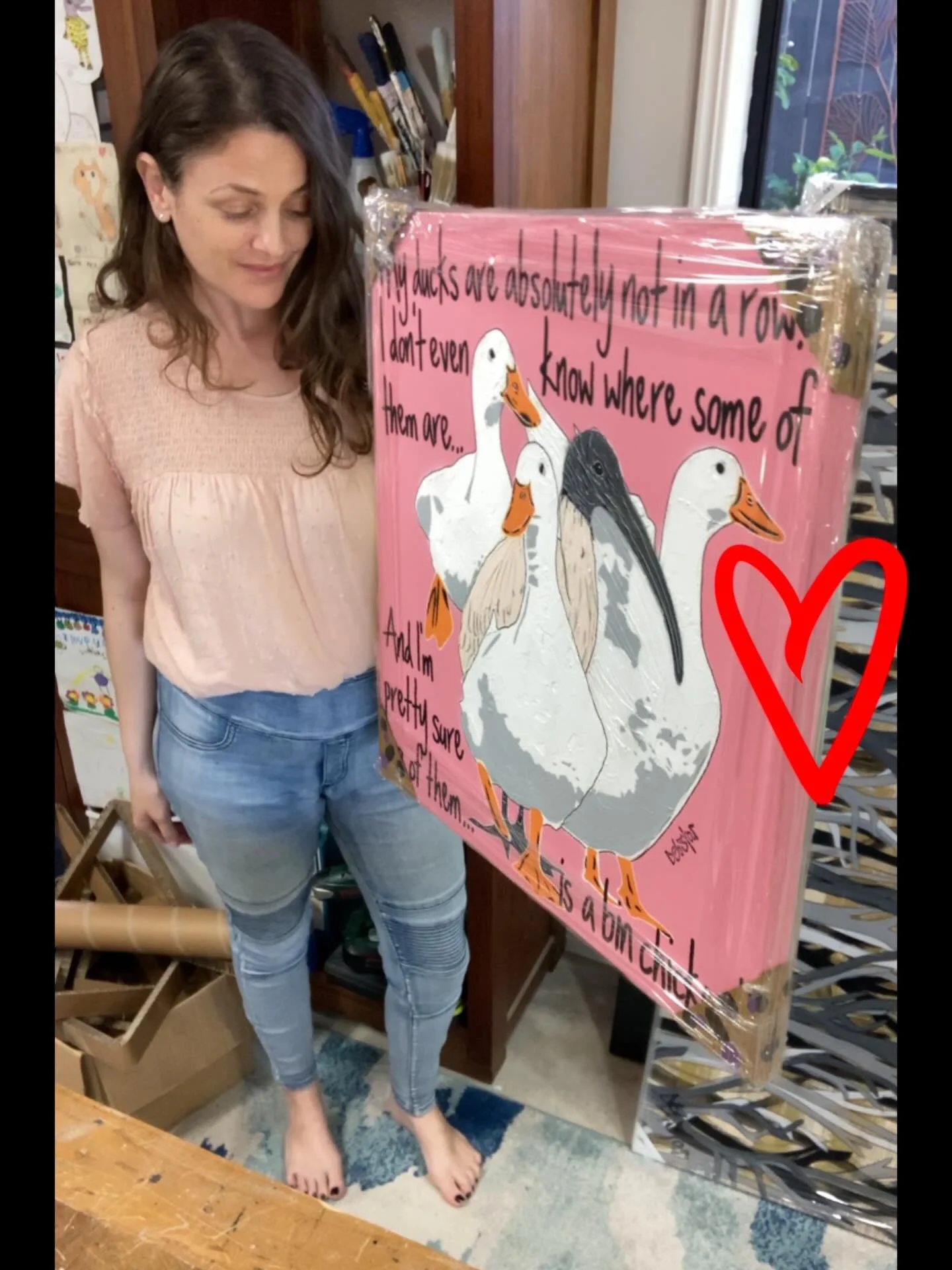 🥰Just sold my first &lsquo;Bin Chicken&rsquo;!! 💃Thanks to my lovely new Brisbane Collector! 👏☀️I added this cheeky bird to the mix, it&rsquo;s also available in yellow or gold with oak frame! Swipe right to see the range&hellip;DM me for more inf