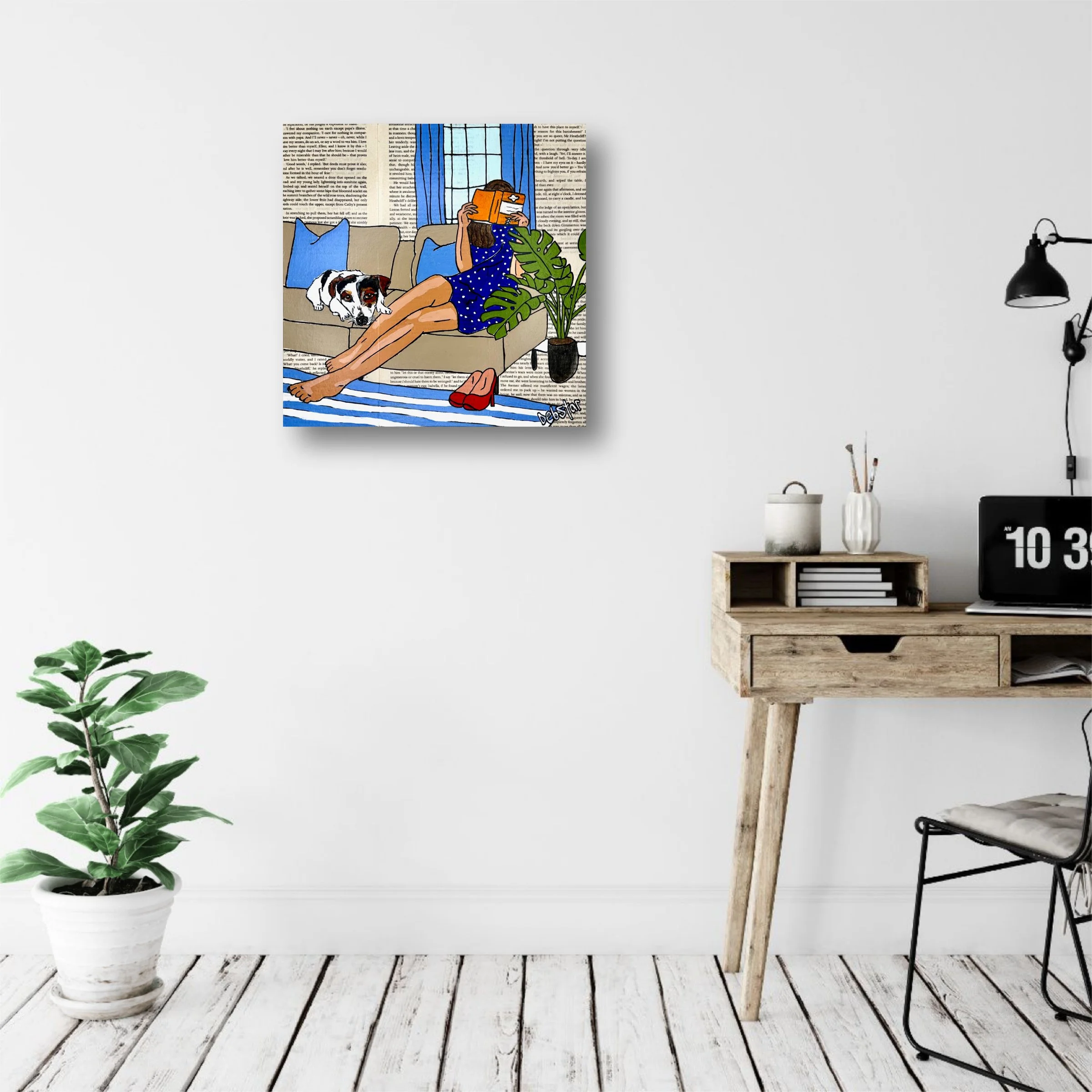 Dog Days - Light Reading 30cm x 30cm $350