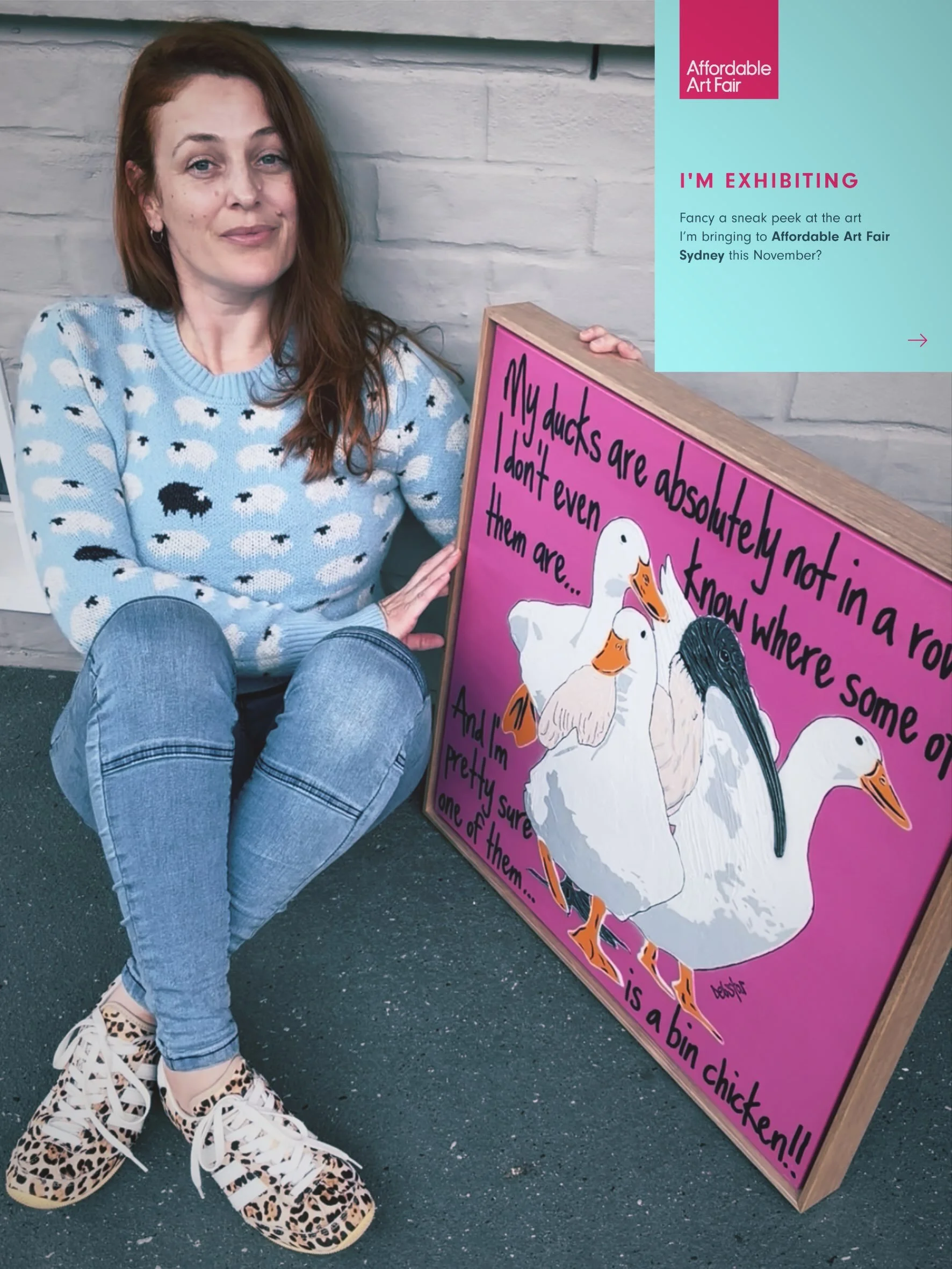 ❤️Sydney!! We&rsquo;re coming for you!&hellip; Ducks suitably disorganised! 🦆💕
☀️My work has found some lovely homes in Sydney, but this will be my first Affordable Art Fair Sydney!&hellip;and I&rsquo;m a little bit excited!! 🥰 So grateful to @asp