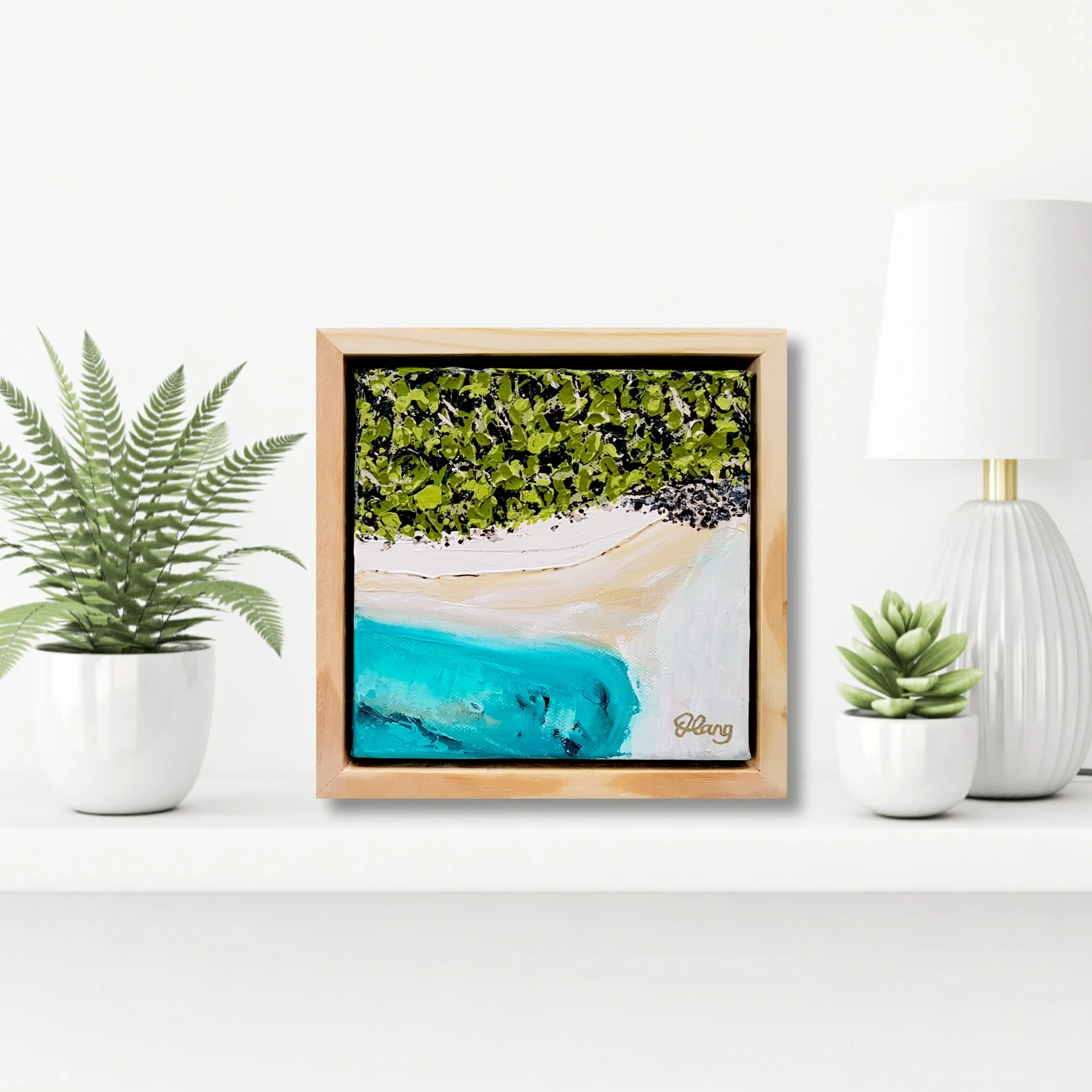 Burleigh Heads Aerial Poppet 18cm x 18cm $250