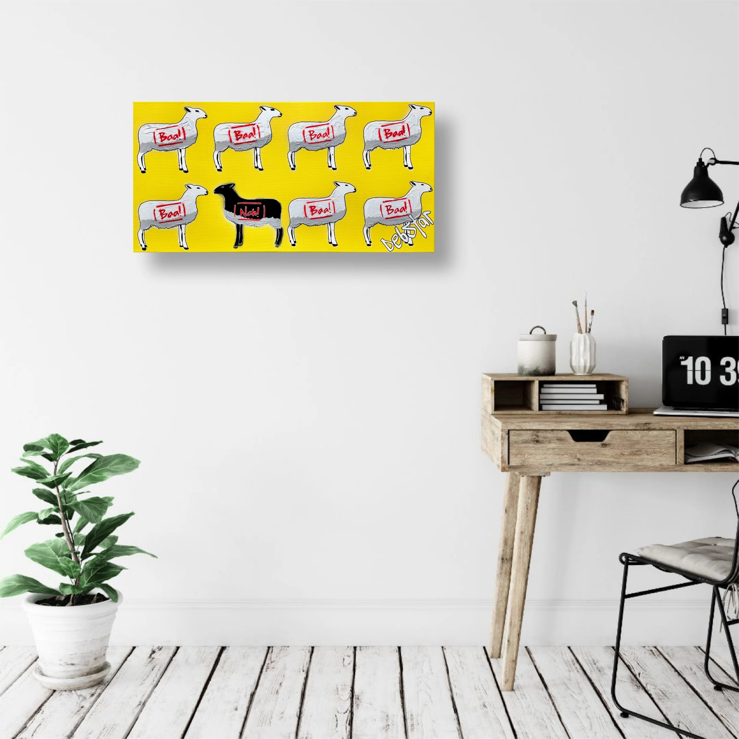 The Black Sheep - Yellow 61cm x 30.5cm $450
