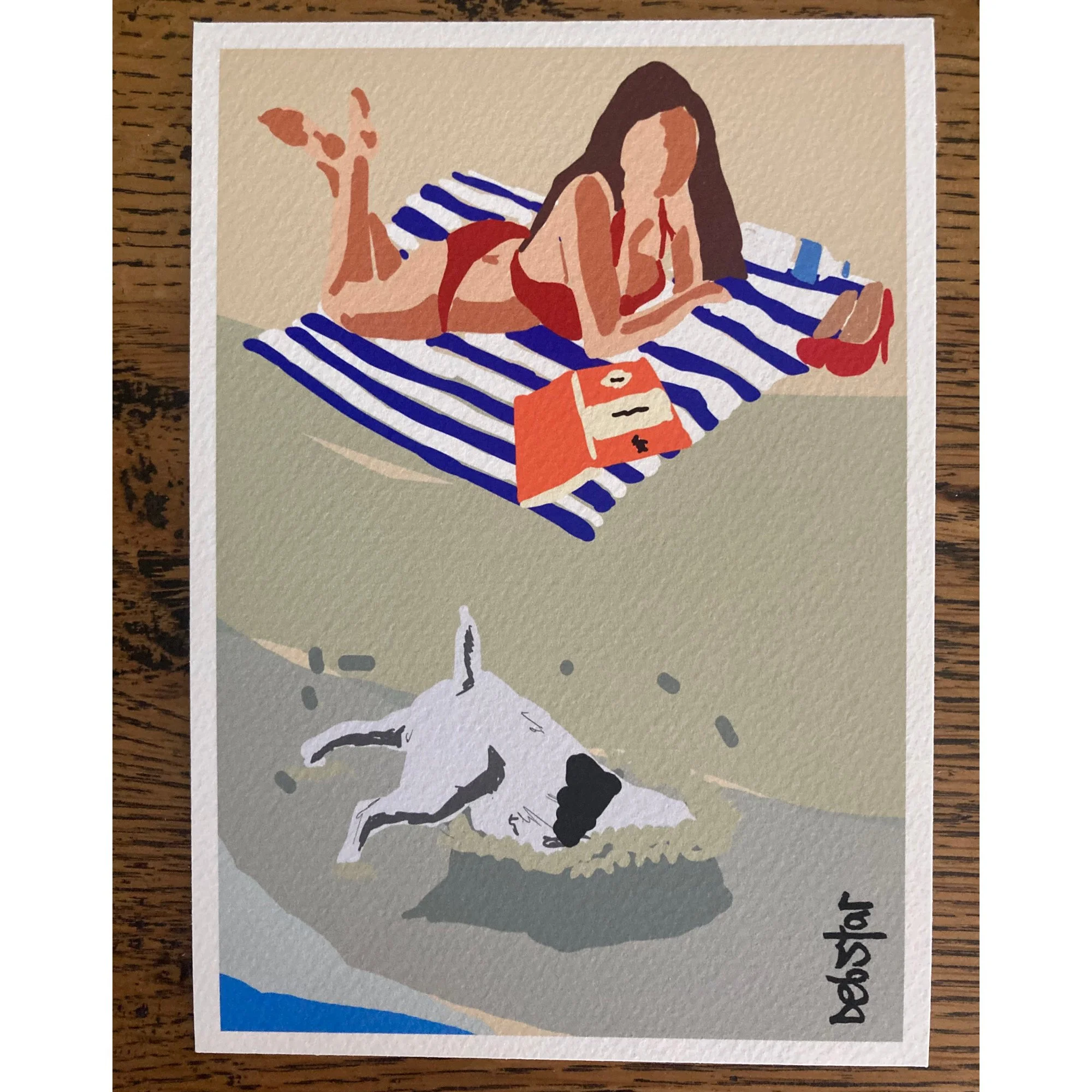 Dog Days - Beach Dig A5 Limited Edition Print