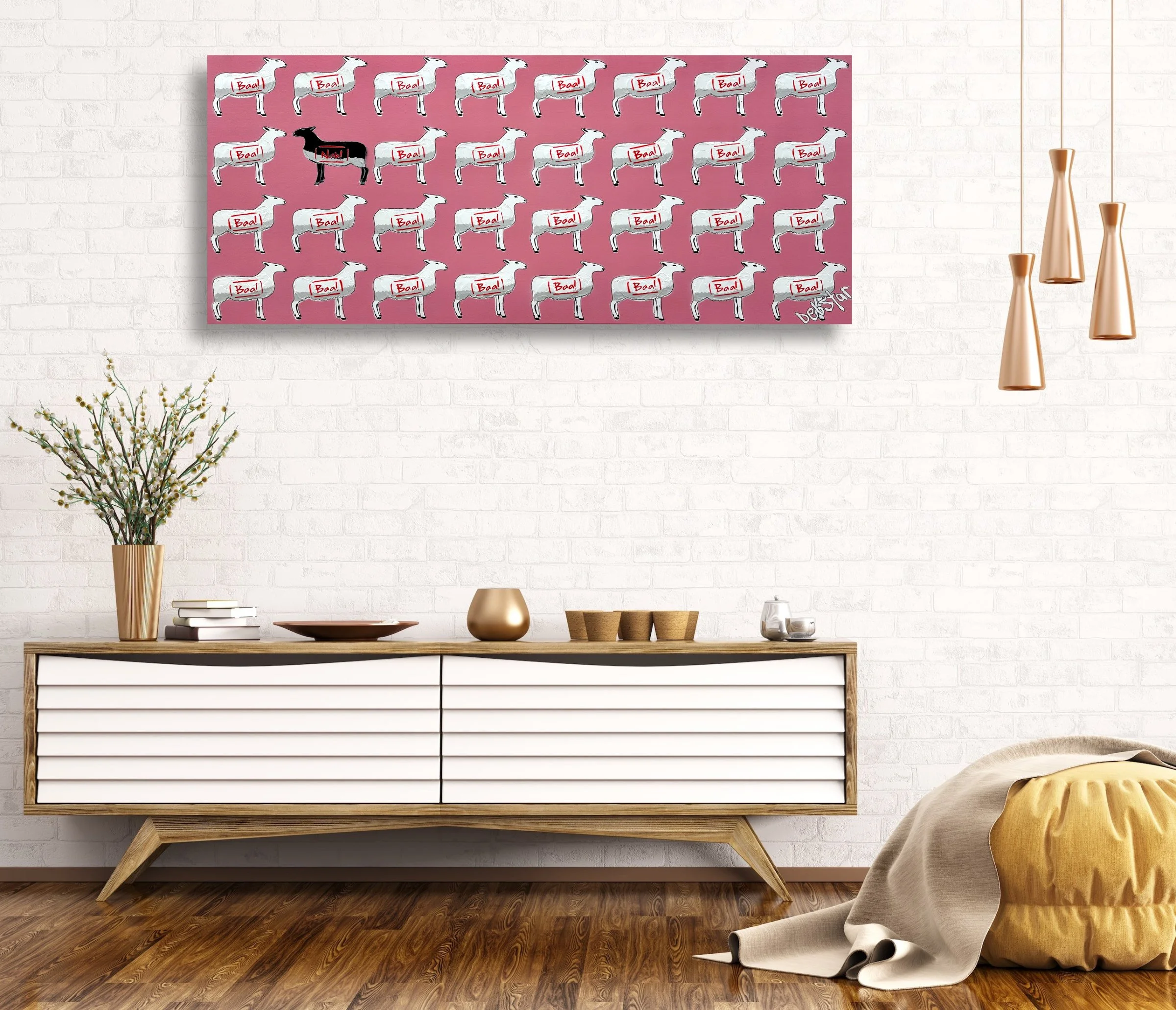 Commission The Black Sheep - Pink 122cm x 61cm $1790