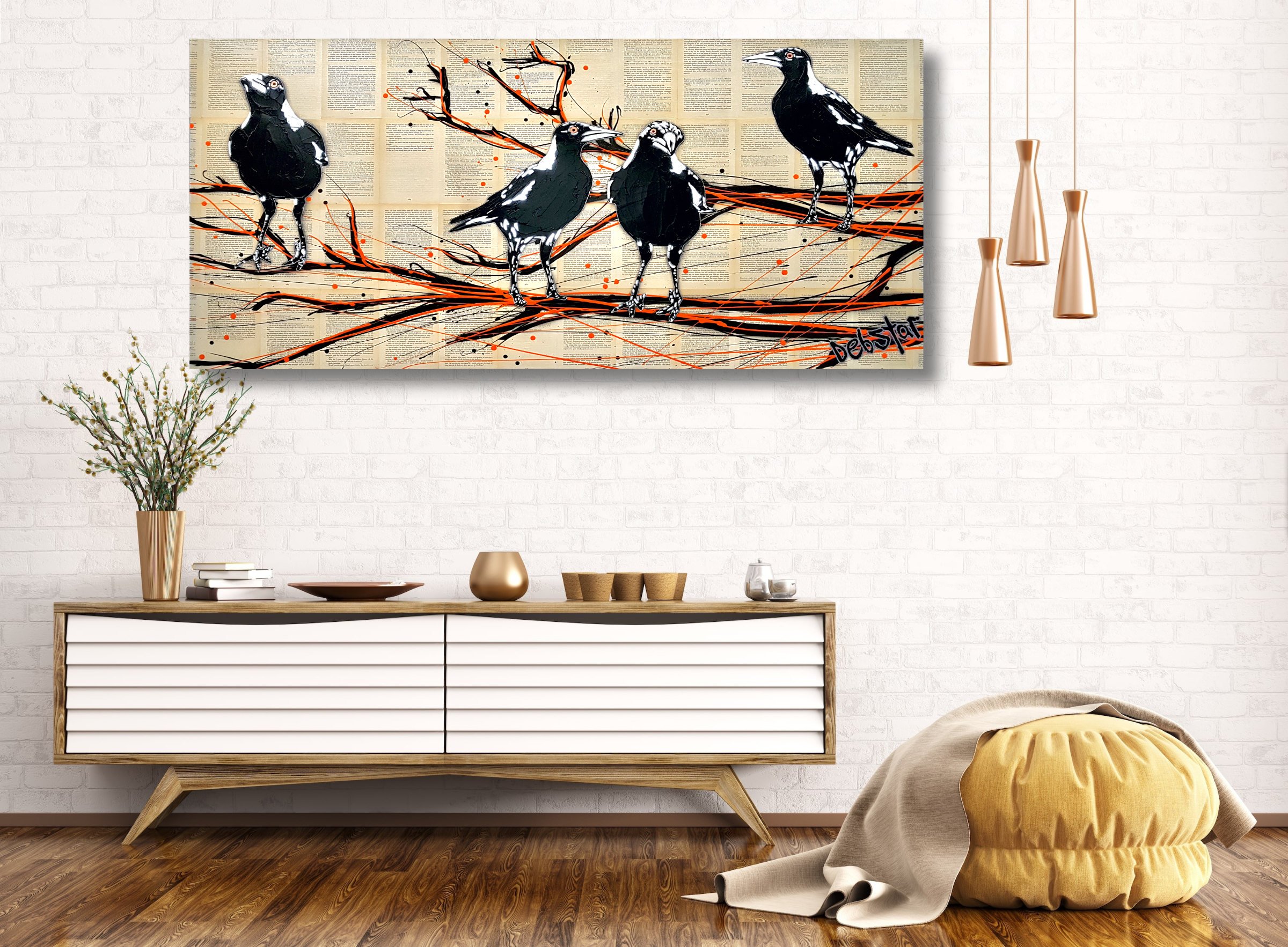 Magpie Mischievousness! 152cm x 76cm
