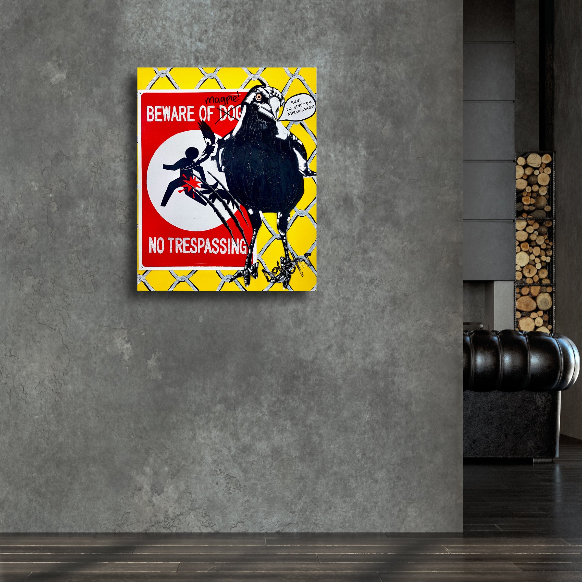 Beware of Magpie! 40.5cm x 51cm