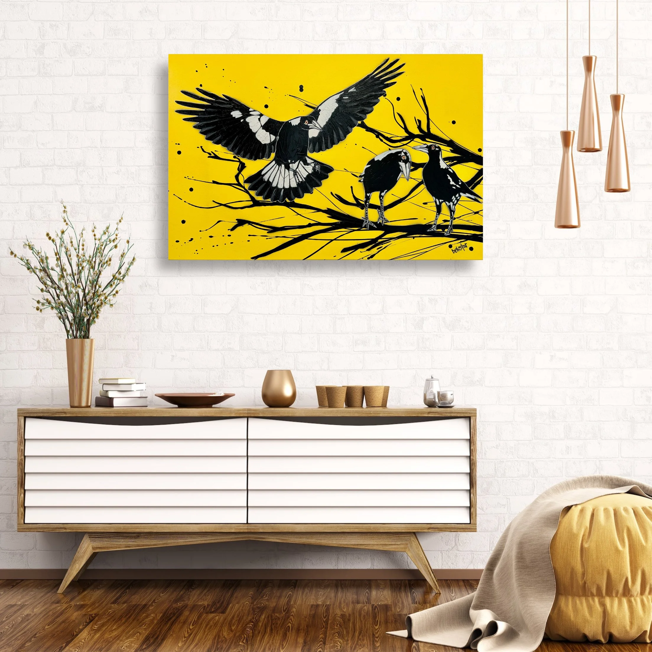 yellow-magpie-dropping-in-pop-popart-debstar-deborah-lang-art-urban-canvas-3.jpg