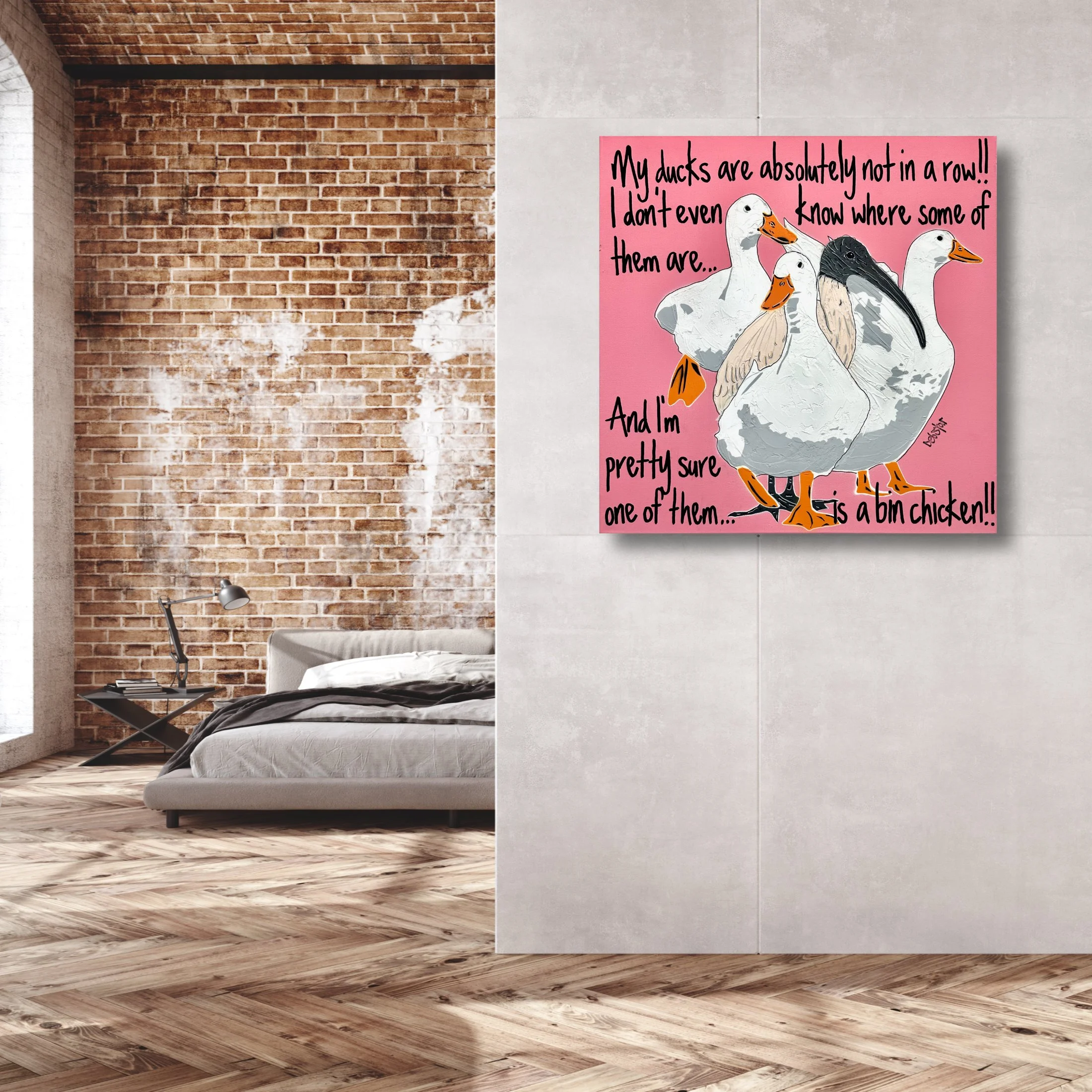 ducks-in-a-row-pink-ibis-pop-art-deborah-lang-debstar-art-urban-canvas-6.jpg