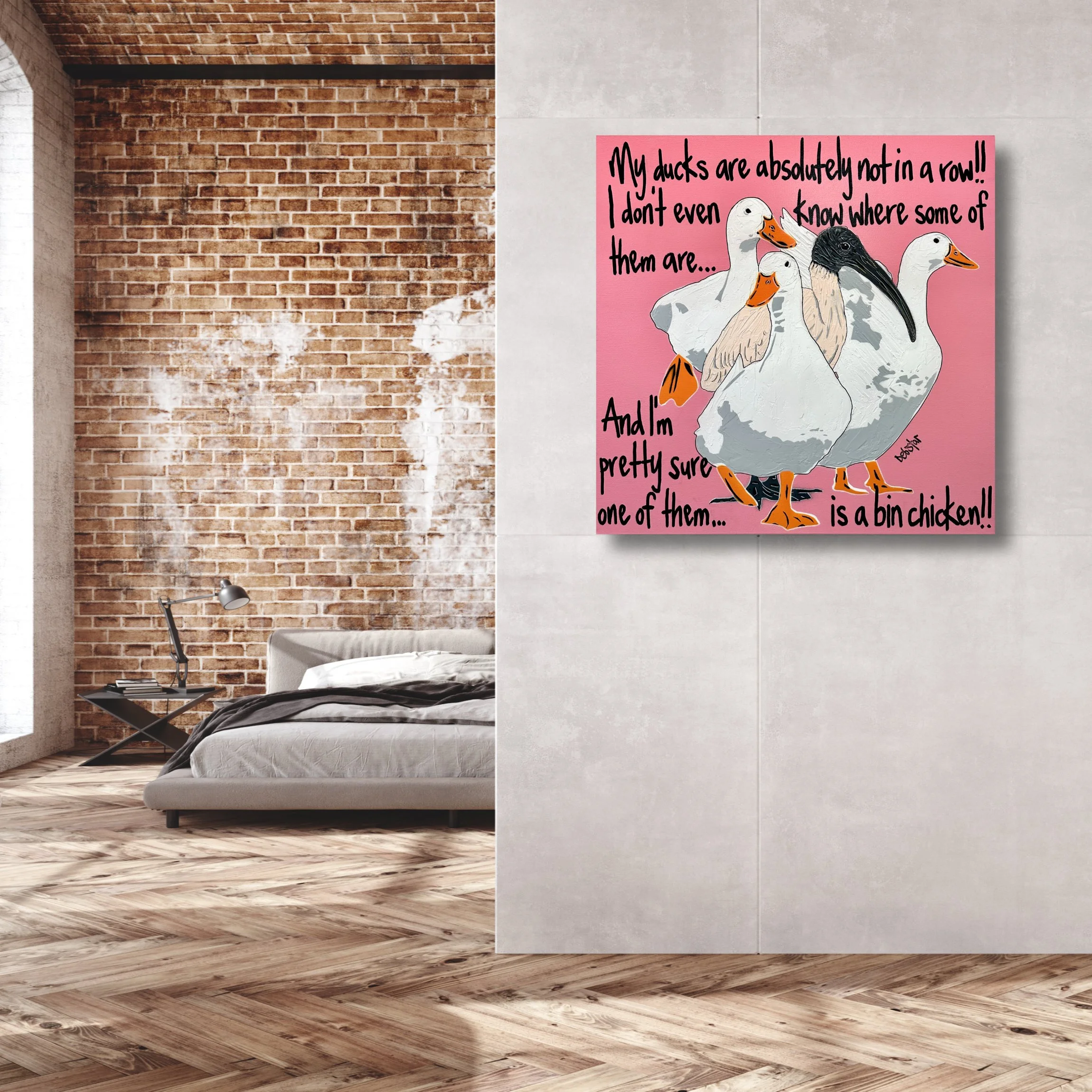 ducks-in-a-row-pink-bin-chicken-pop-art-debstar-deborah-lang-6.jpg