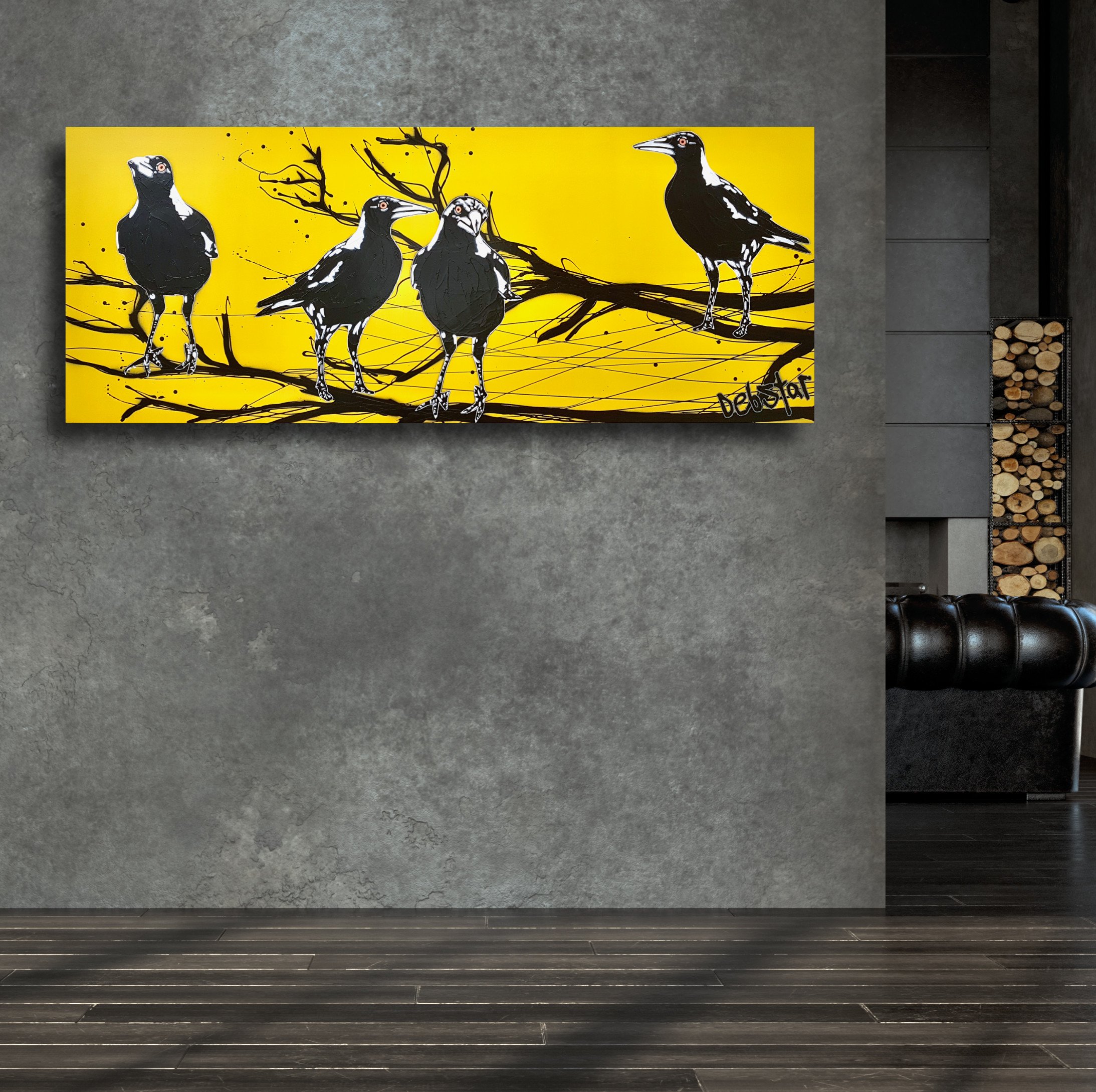 mischievous-magpies-yellow- pop-book-pages-pop-popart-deborah-lang-art-urban-canvas-2.jpg