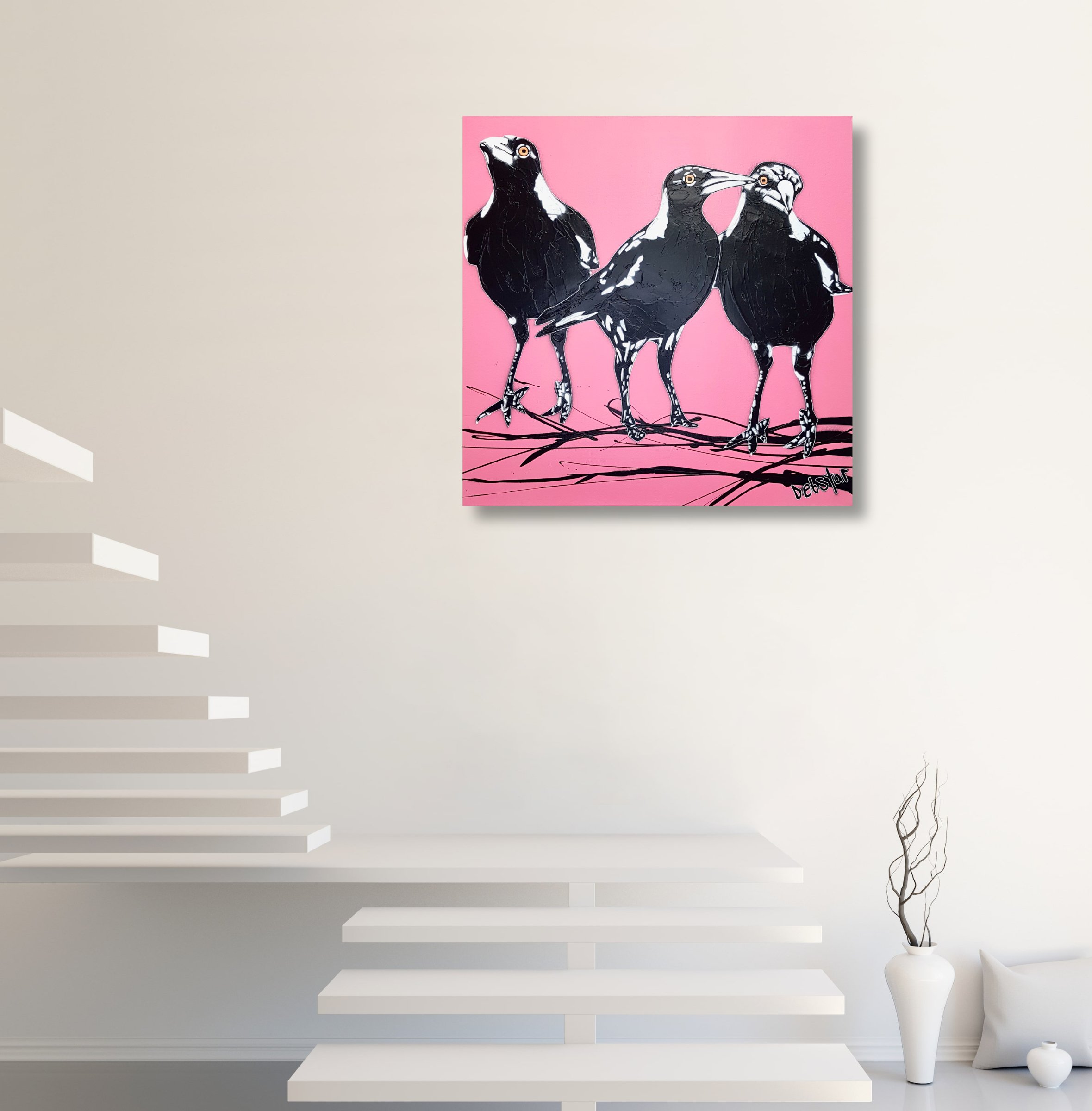magpies-3's-trouble-pink-pop-popart-deborah-lang-art-urban-canvas-7.jpg