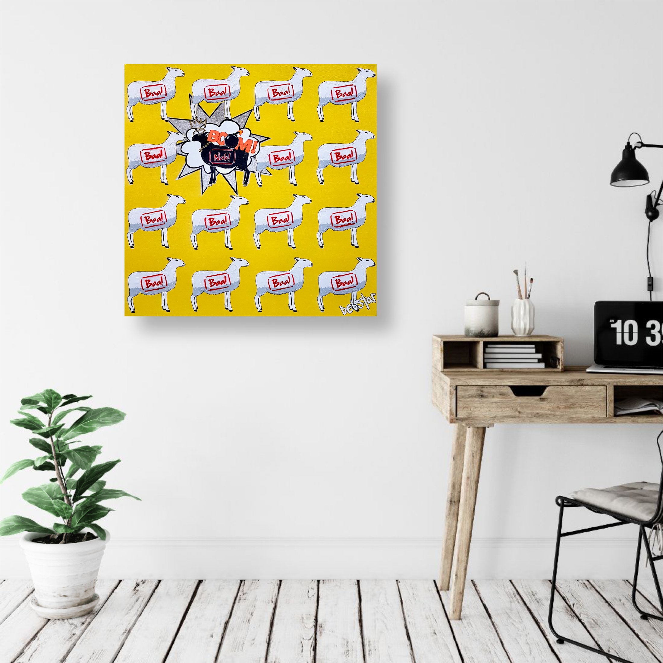 The Black Sheep 61cm x 61cm $690
