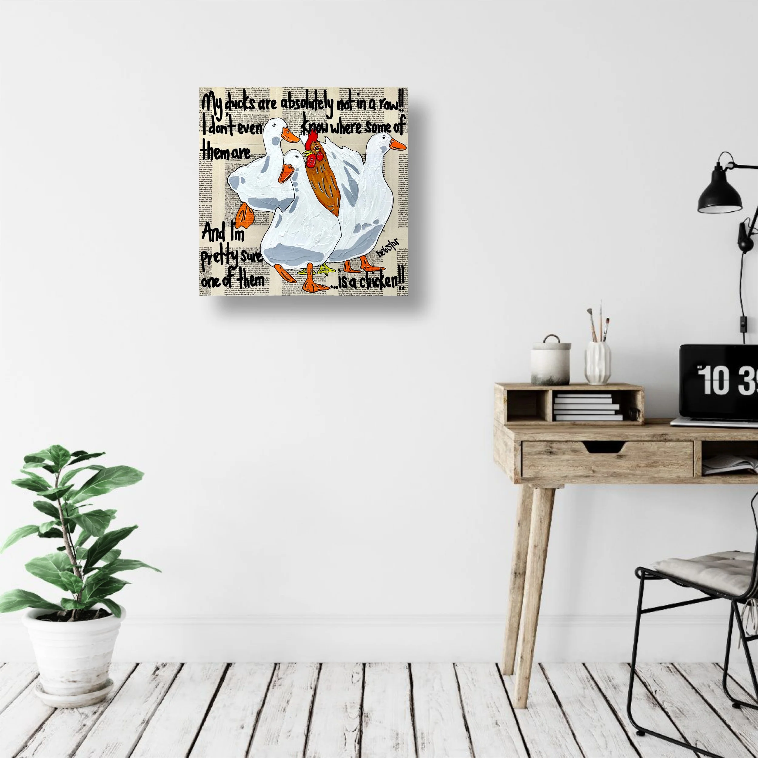 Ducks in a Row 40cm x 40cm $590