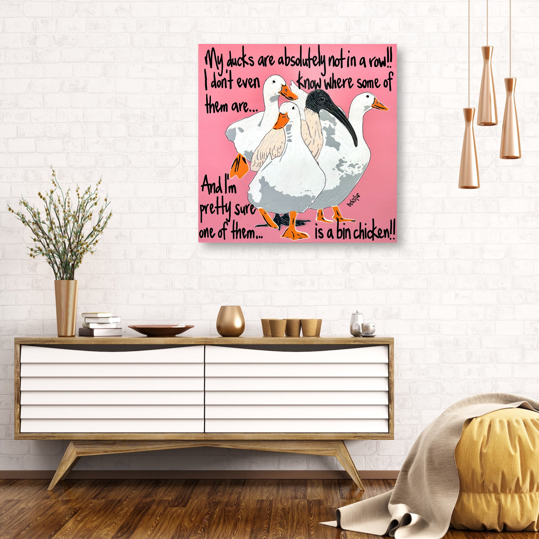 ducks-in-a-row-pink-bin-chicken-pop-art-debstar-deborah-lang-4.jpg