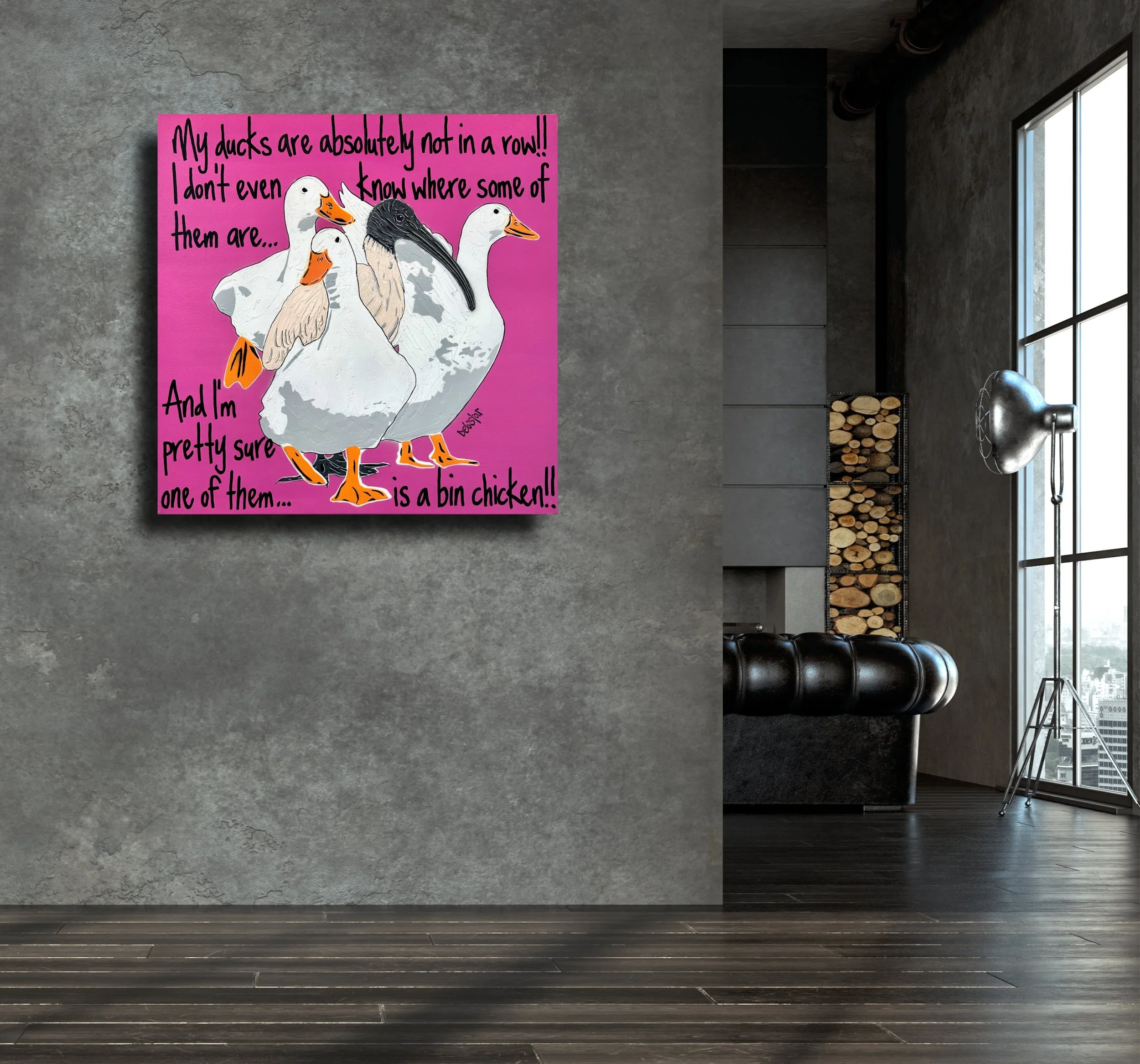 ducks-in-a-row-magenta-bin-chicken-pop-art-debstar-deborah-lang-5.jpg