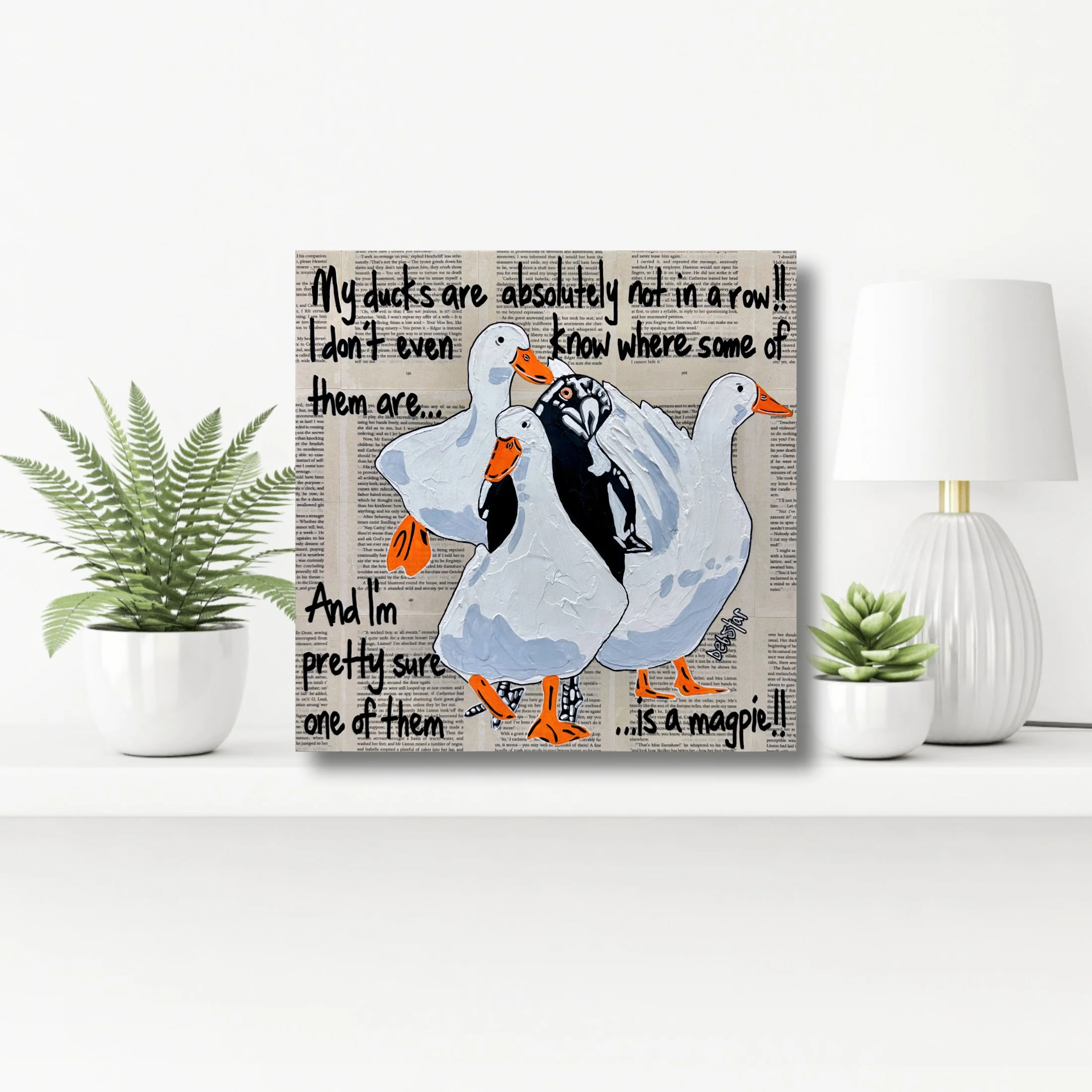 Ducks in a Row 40cm x 40cm $490