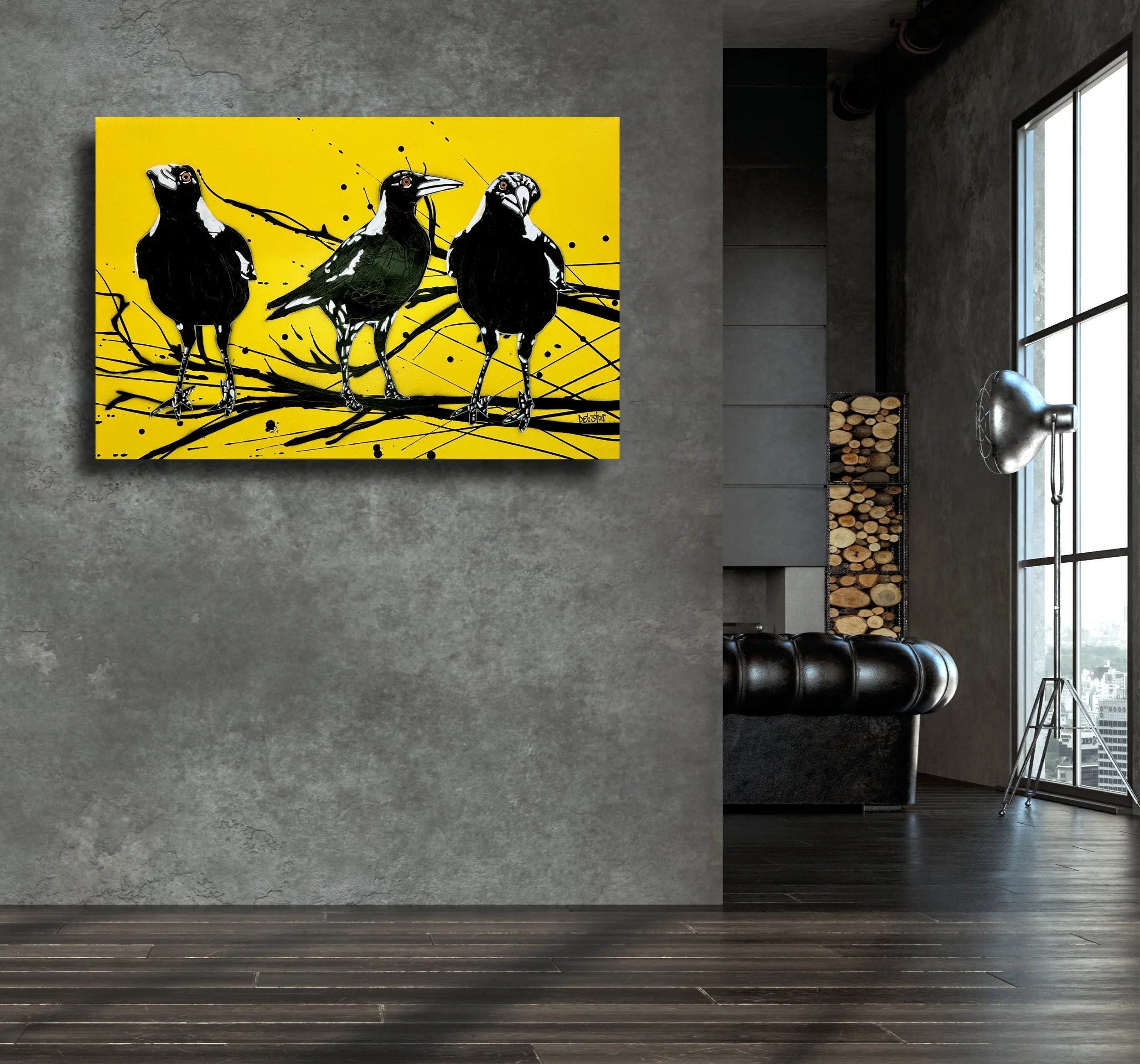 yellow-magpie-street-birds-pop-popart-debstar-deborah-lang-art-urban-canvas-5.jpg