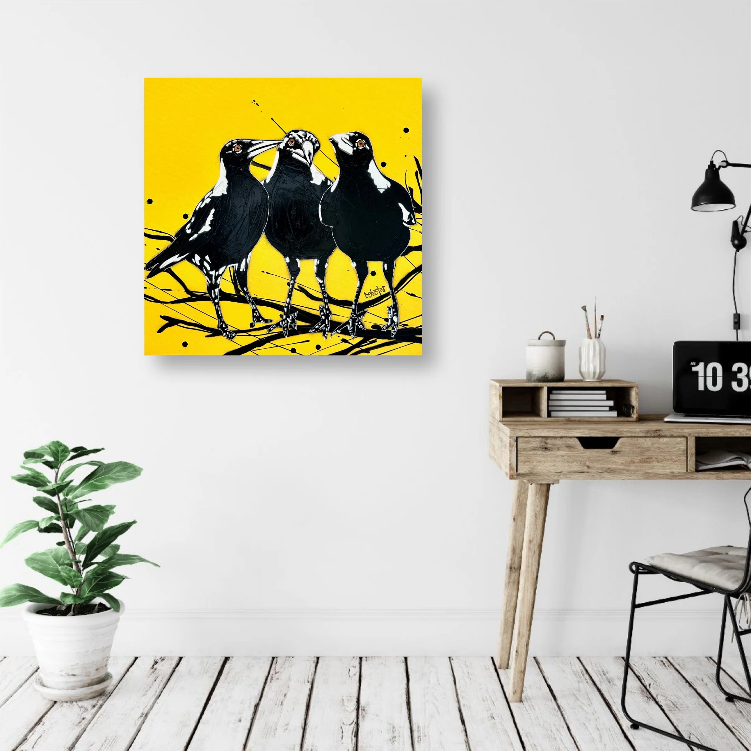 yellow-magpie-huddle-pop-popart-debstar-deborah-lang-art-urban-canvas-3.jpg