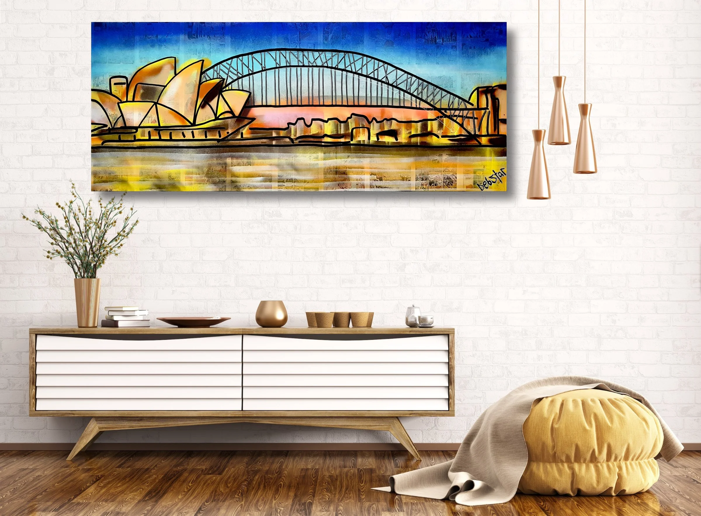 Sydney Harbour Bridge and Opera House at Sunset 152cm x 61cm $2150